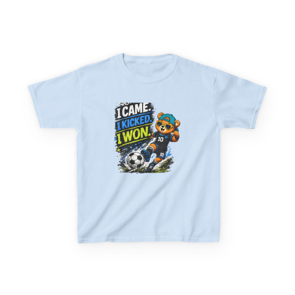 I Came. I Kicked. I Won. Soccer | Kids Sports Graphic T-Shirt