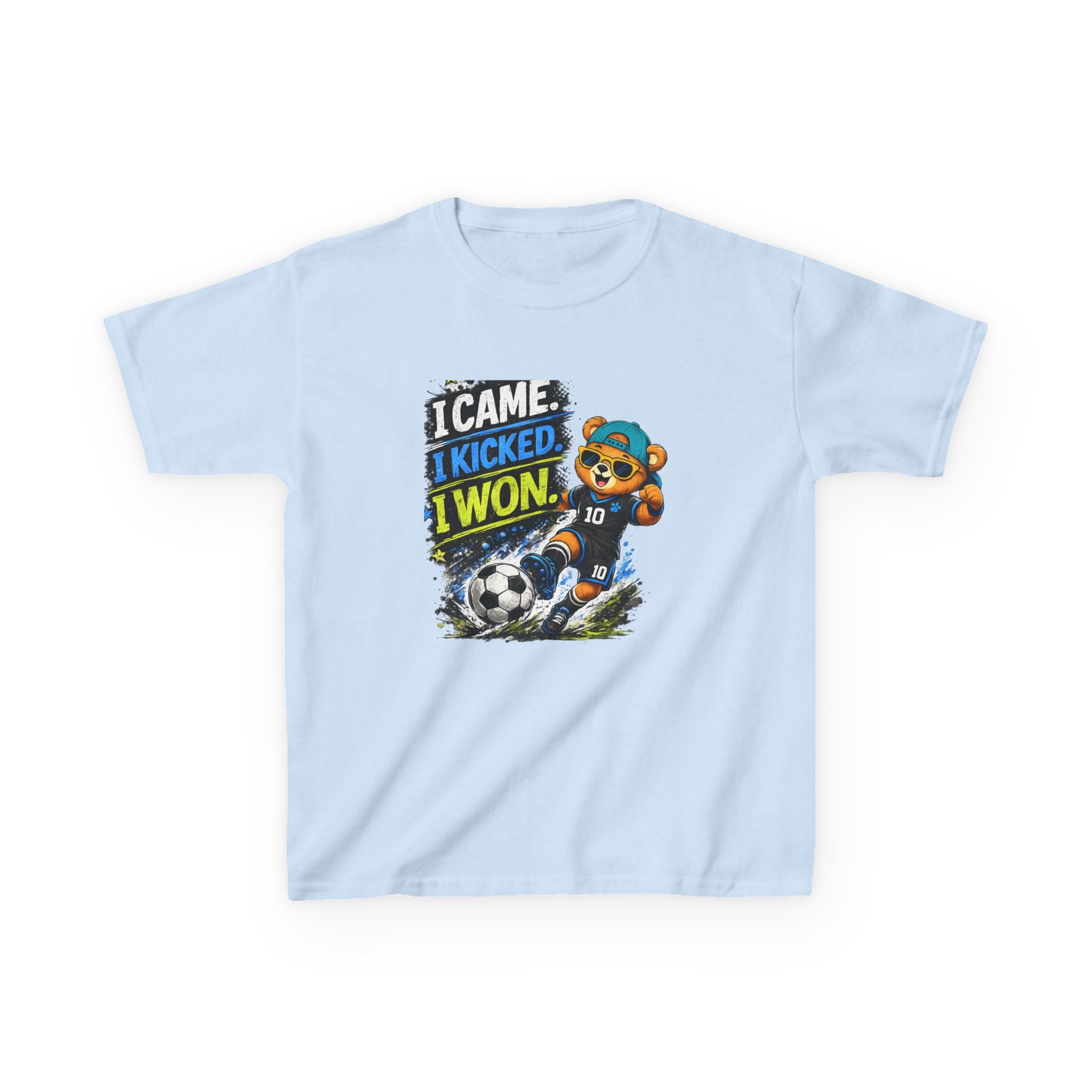 I Came. I Kicked. I Won. Soccer | Kids Sports Graphic T-Shirt