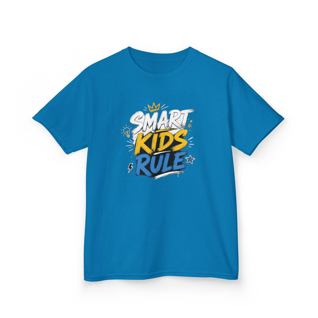 Kids Tee "Smart Kids Rule" Graphic T-Shirt for Back to School & Everyday Wear