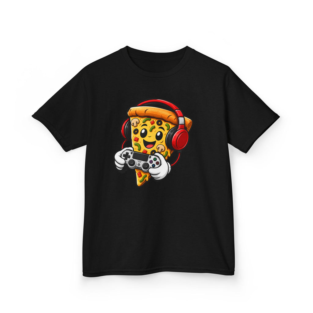 "Pizza Powered" Graphic kids Gamer T-Shirt Design
