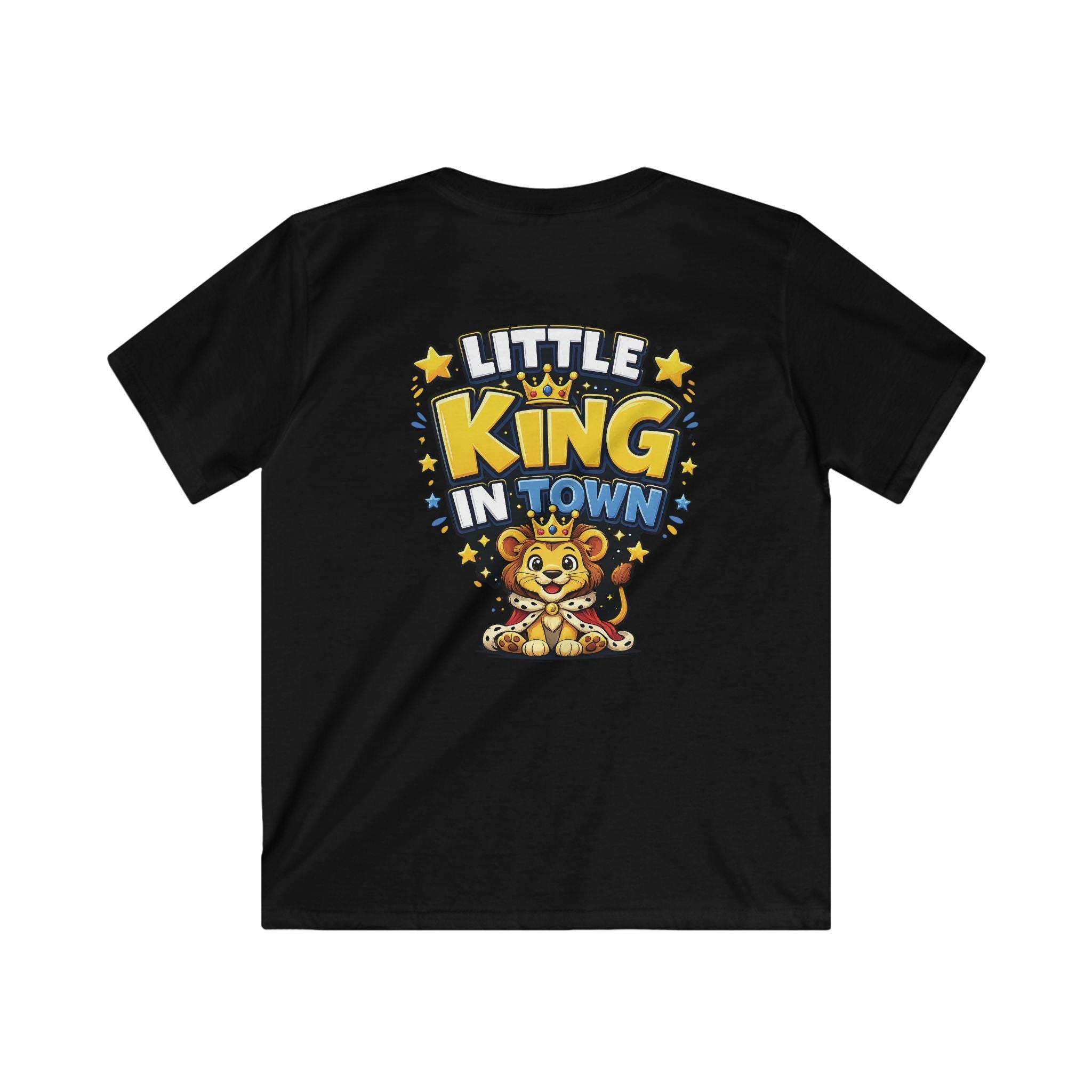 Kids Tee  "Little King in Town" Cute Lion Graphic Shirt for Boys