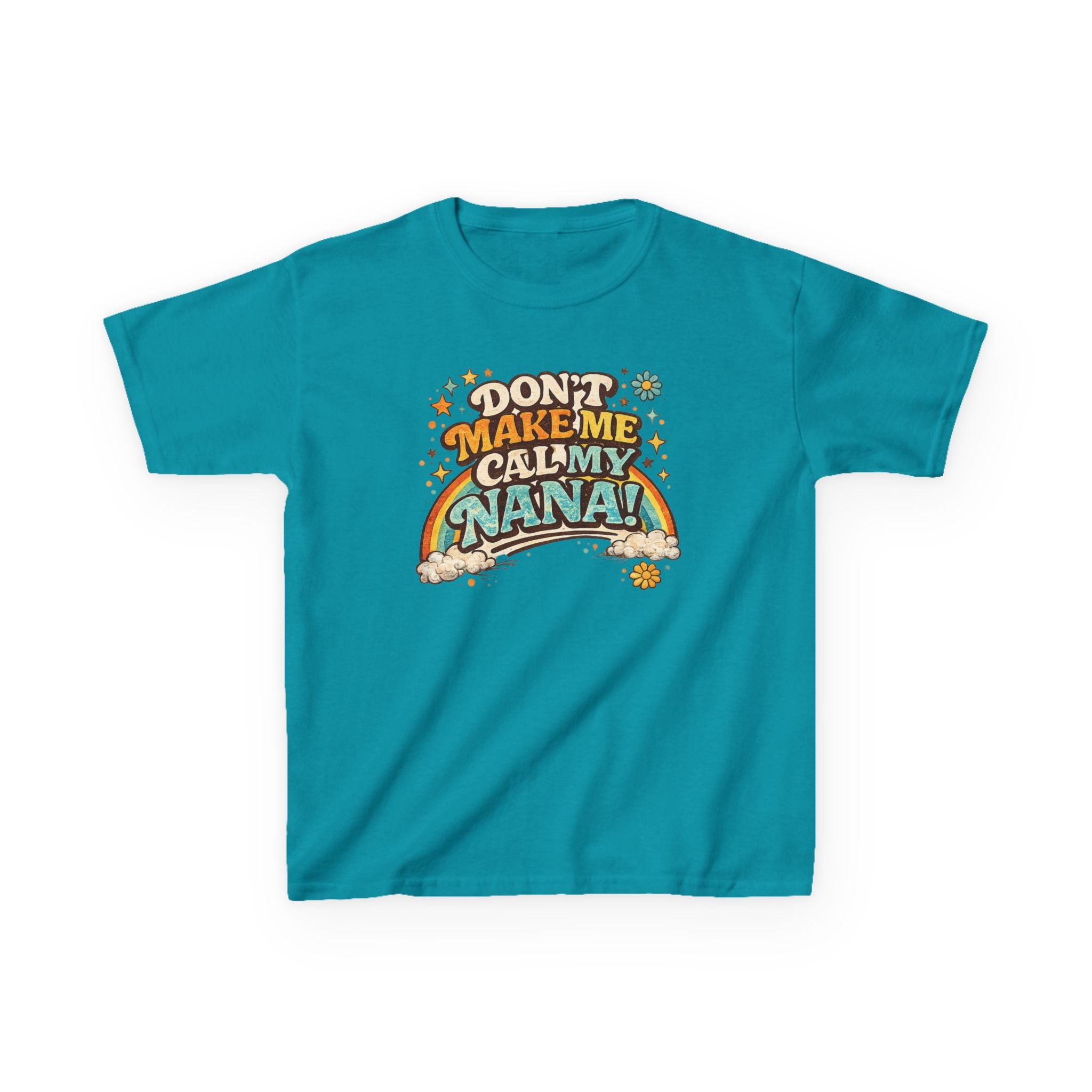 Don't Make Me Call My Nana PNG, Funny Nana Quote, Retro 70s Typography, Vintage Rainbow Shirt Design, Groovy Sublimation PNG, Printable T-Shirt Graphic, Transparent Background