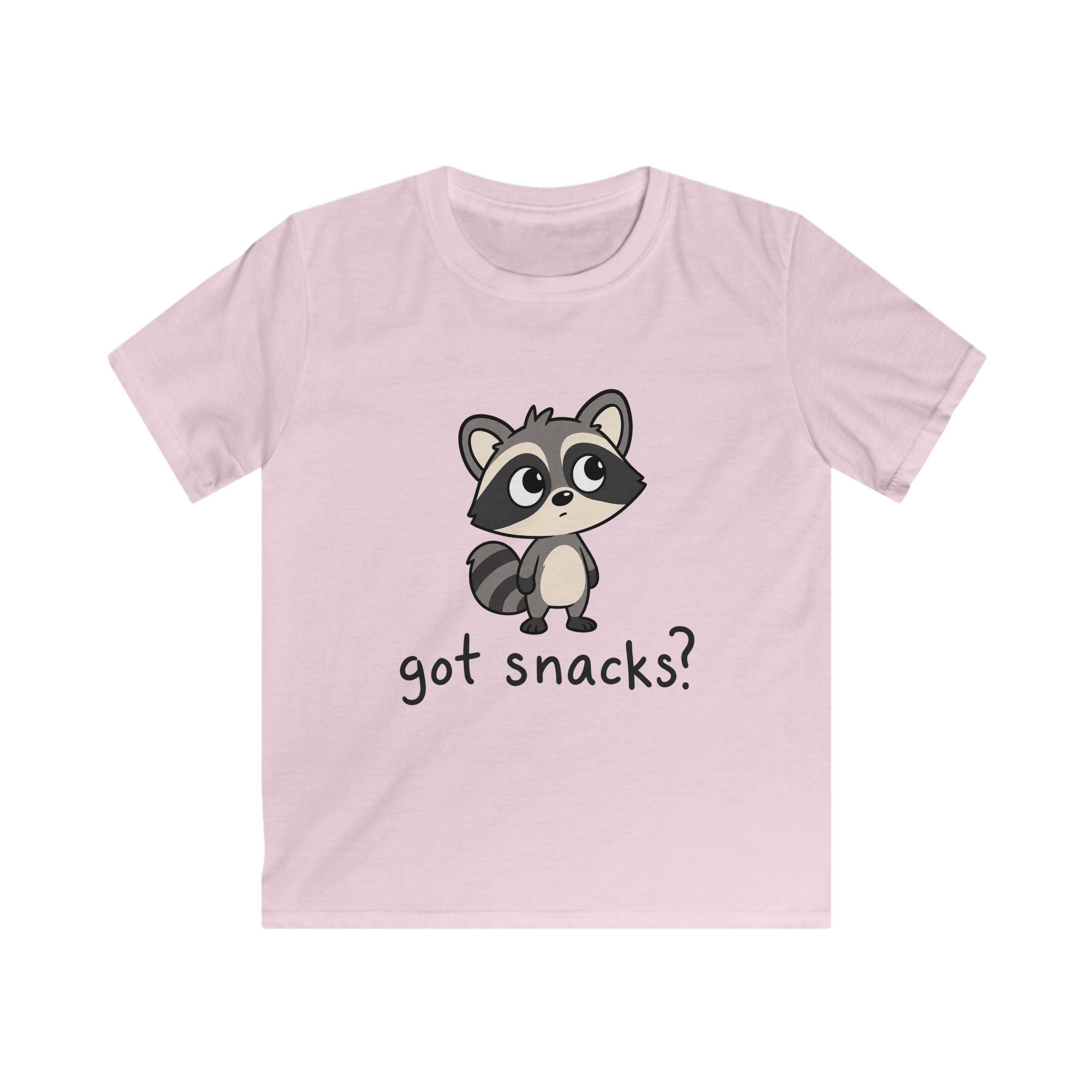Cute Raccoon "got snacks?" Funny Graphic Tee for Kids
