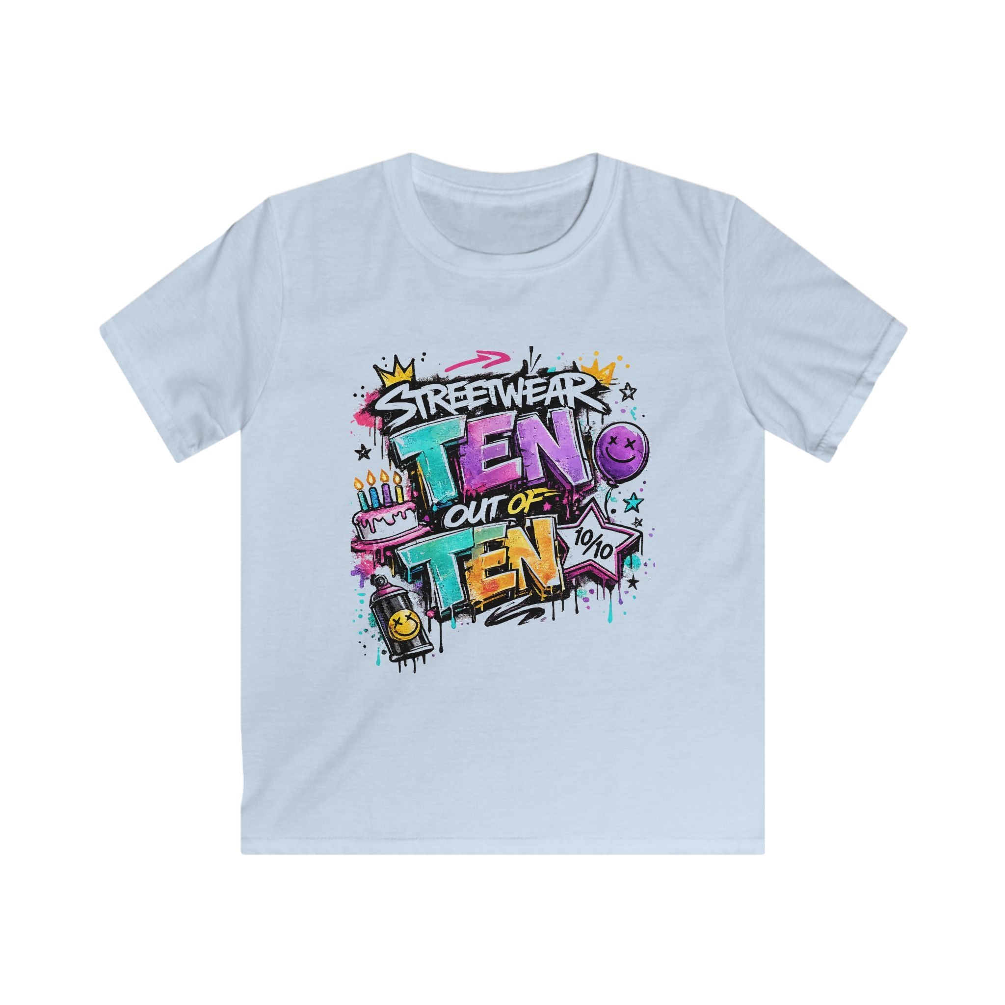 Kids Streetwear "Ten Out of Ten" Birthday Graphic Tee