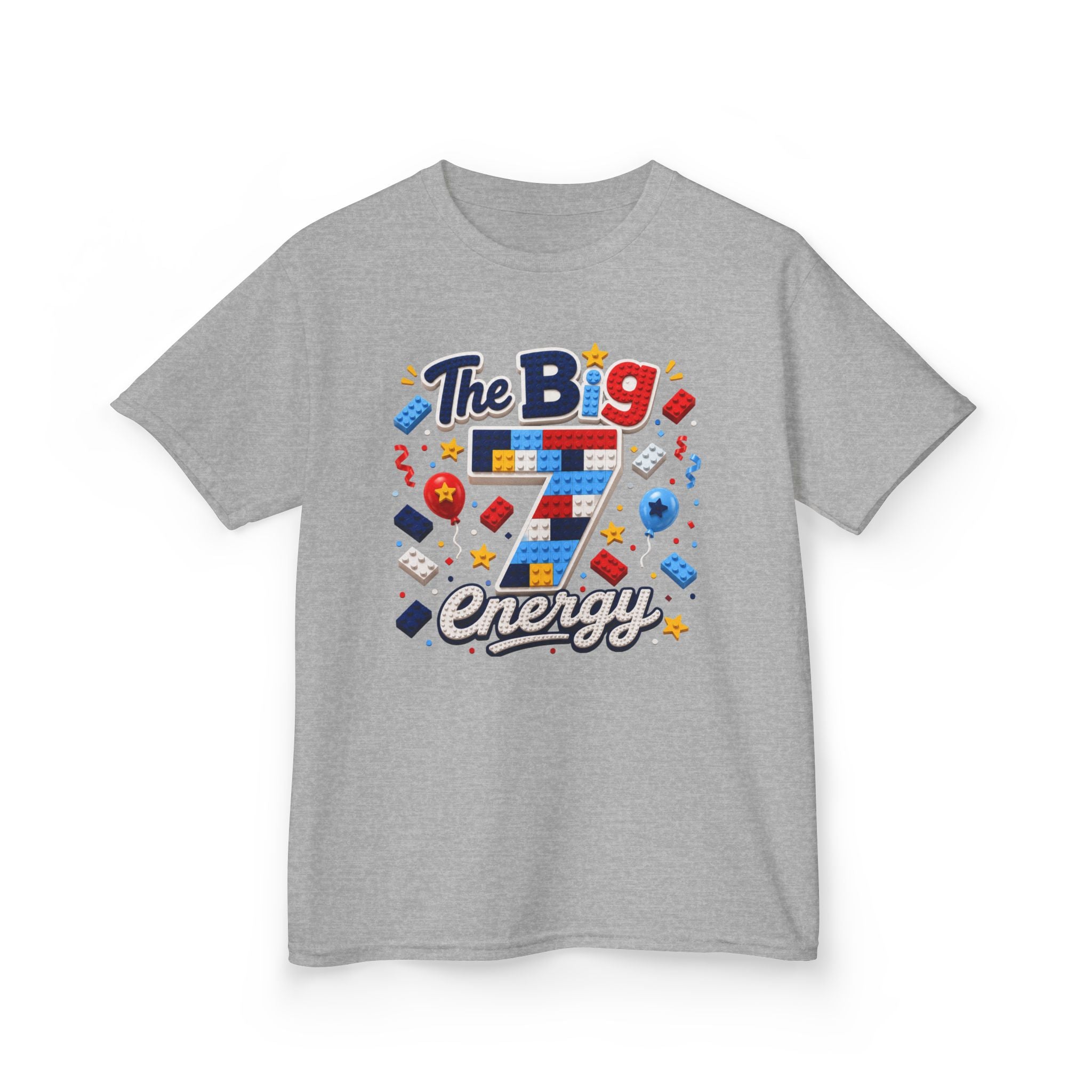 "The Big 7 Energy" Graphic kids Birthday T-Shirt Design