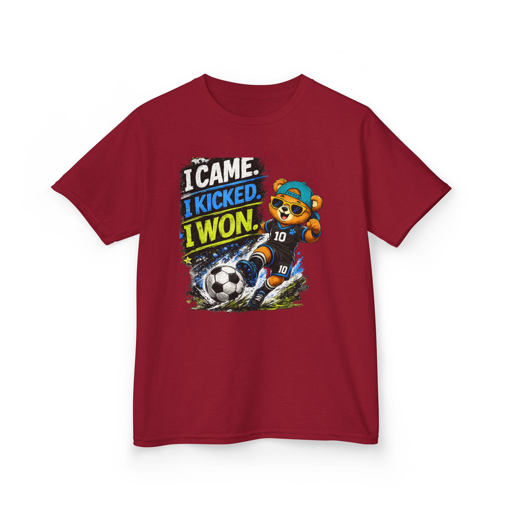 I Came. I Kicked. I Won. Soccer T-Shirt | Funny Soccer Player Graphic Tee | Youth Soccer Shirt | Goal Scorer Gift | Sports Quote Apparel