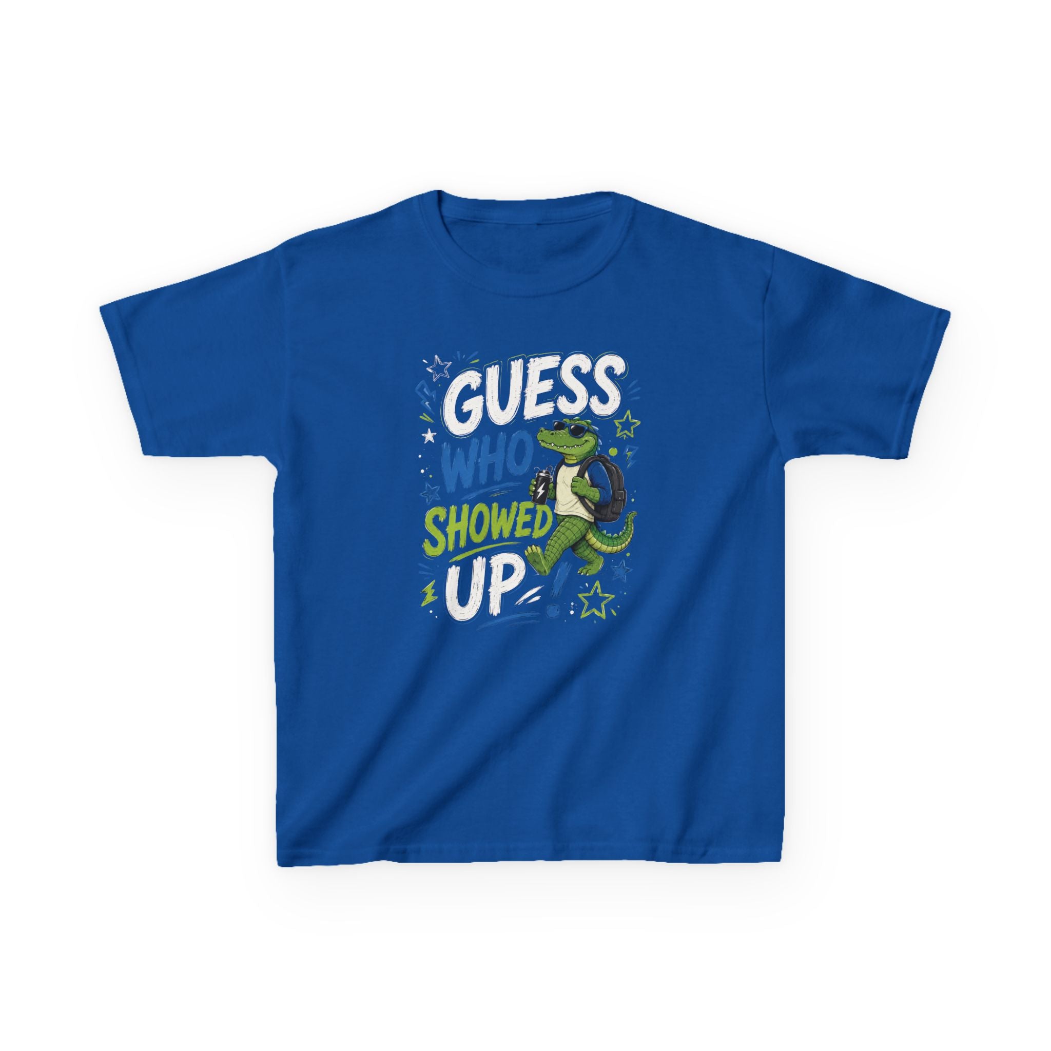 "Guess who showed up" Funny Graphic T-Shirt Design