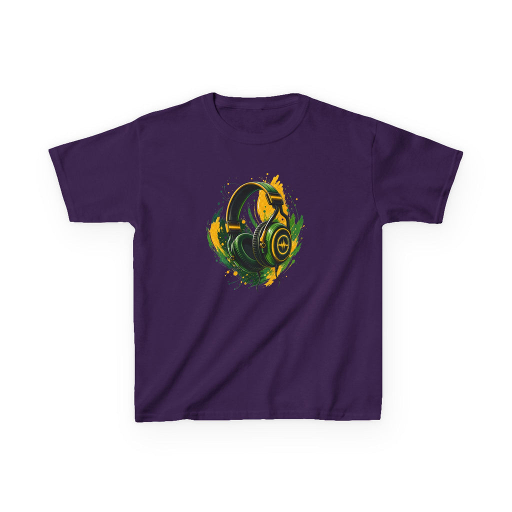 Color Splash Headphones Gamer Tee Design Graphic kids T-Shirt Design