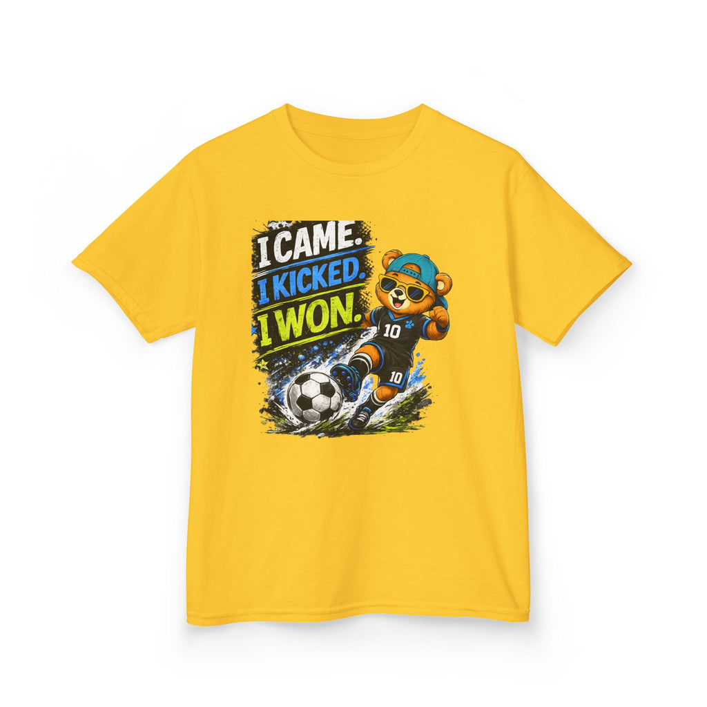 I Came. I Kicked. I Won. Soccer T-Shirt | Funny Soccer Player Graphic Tee | Youth Soccer Shirt | Goal Scorer Gift | Sports Quote Apparel