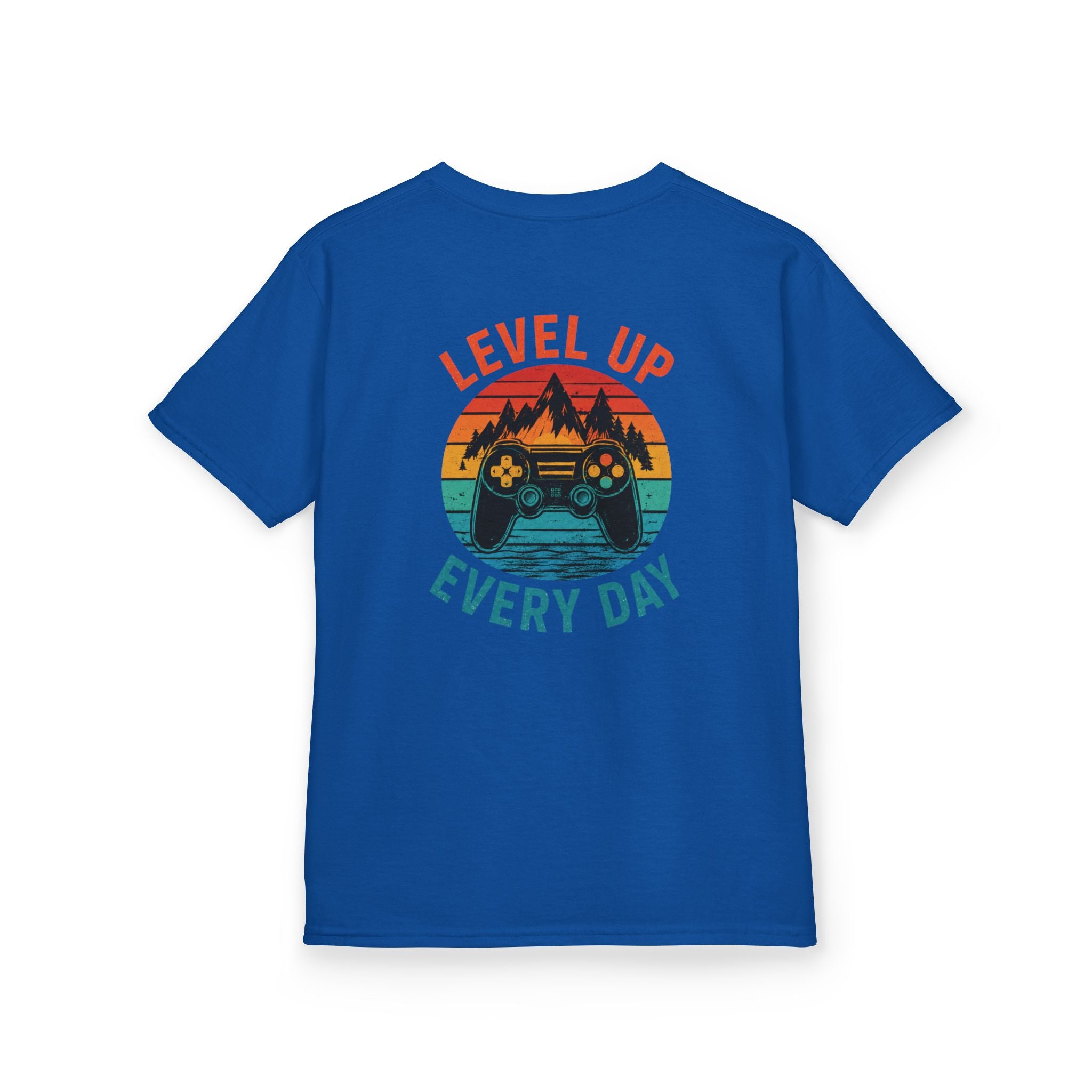 Kids Tee "Level Up Every Day" Retro Gamer Graphic