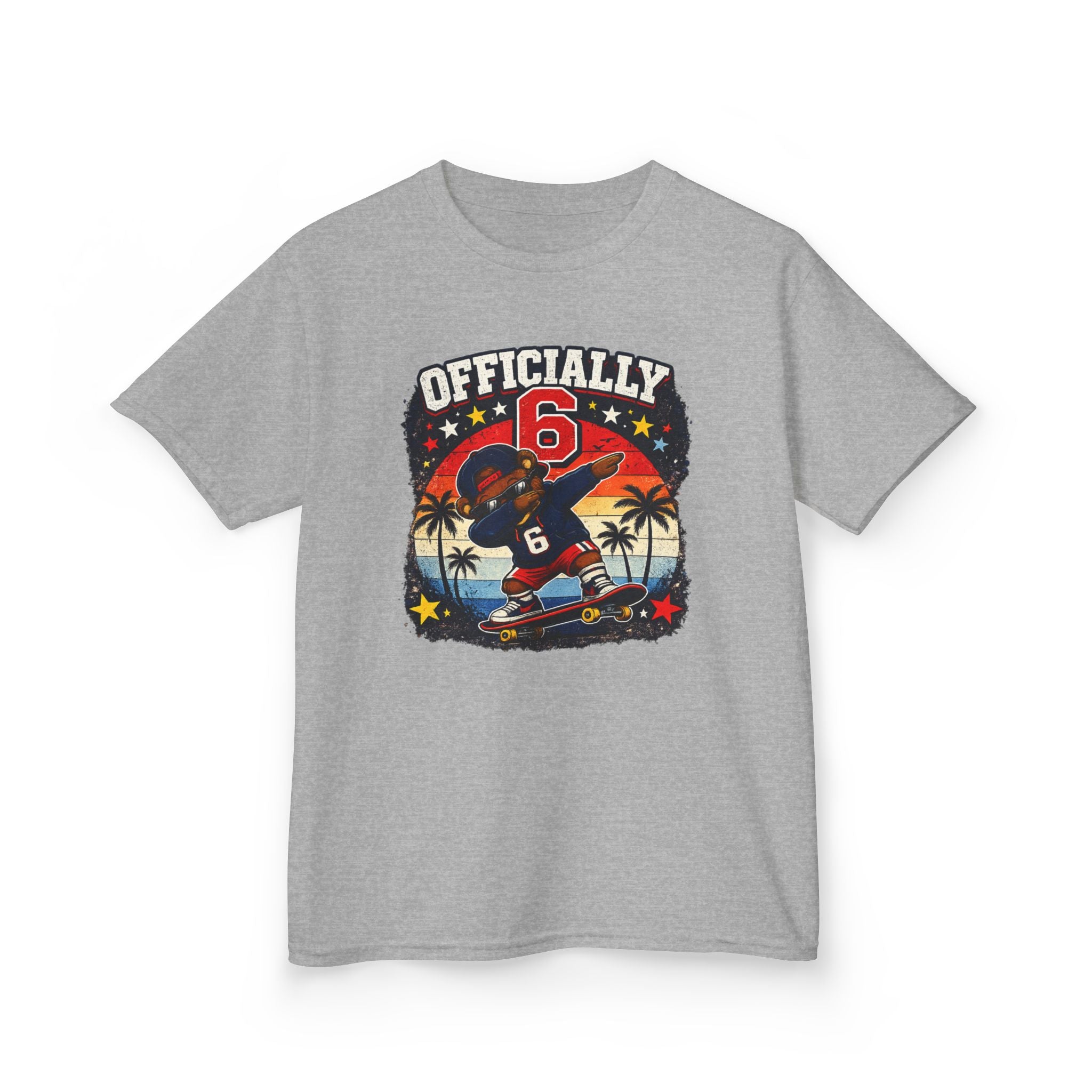 "Officially 6" Graphic kids Birthday T-Shirt Design