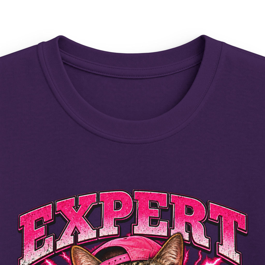 Expert Nonstop Talker Kids T‑Shirt Funny Cat Graphic Tee for Chatty Girls