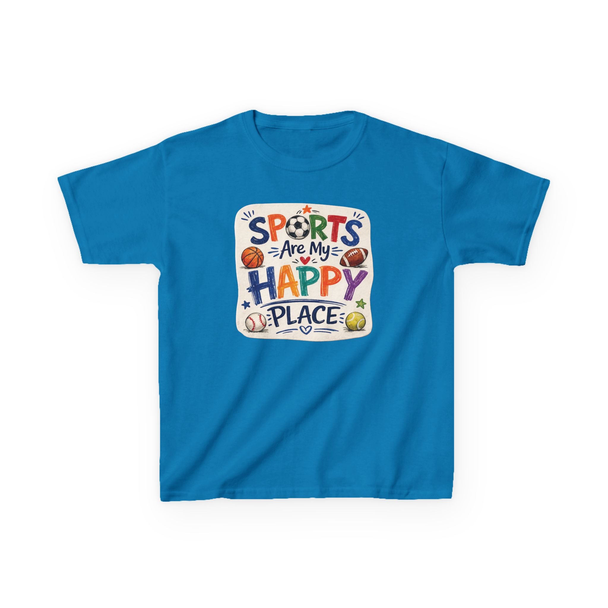 Sports Lover Gift | Sports Are My Happy Place Graphic Tee