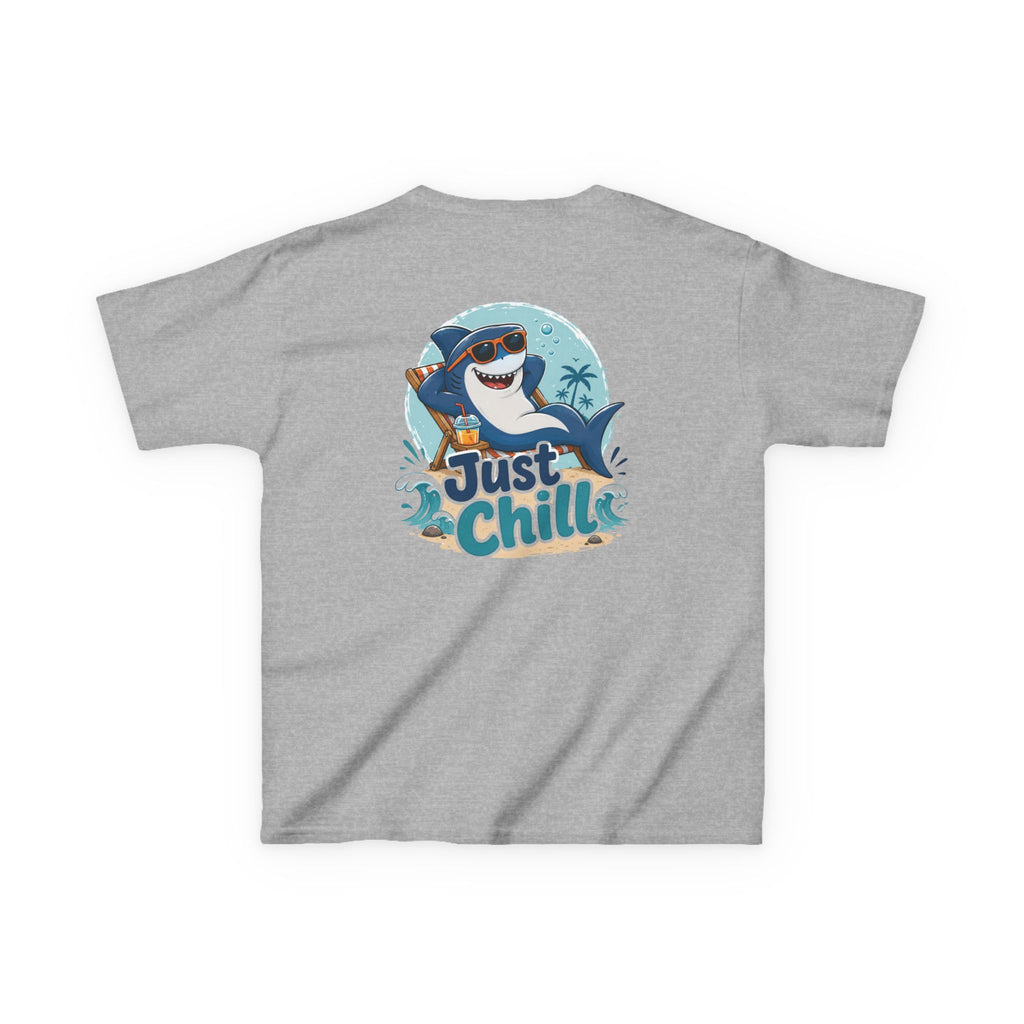 Kids Tee 'Just Chill' Surfing Shark Girls and Boys Graphic