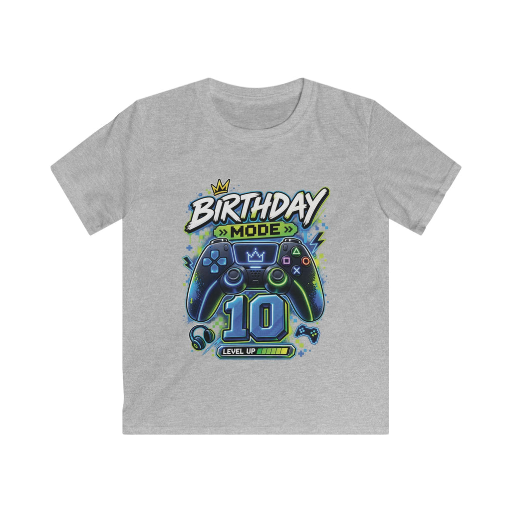 Kids 10th Birthday Gamer Tee "Birthday Mode 10" Level Up Shirt