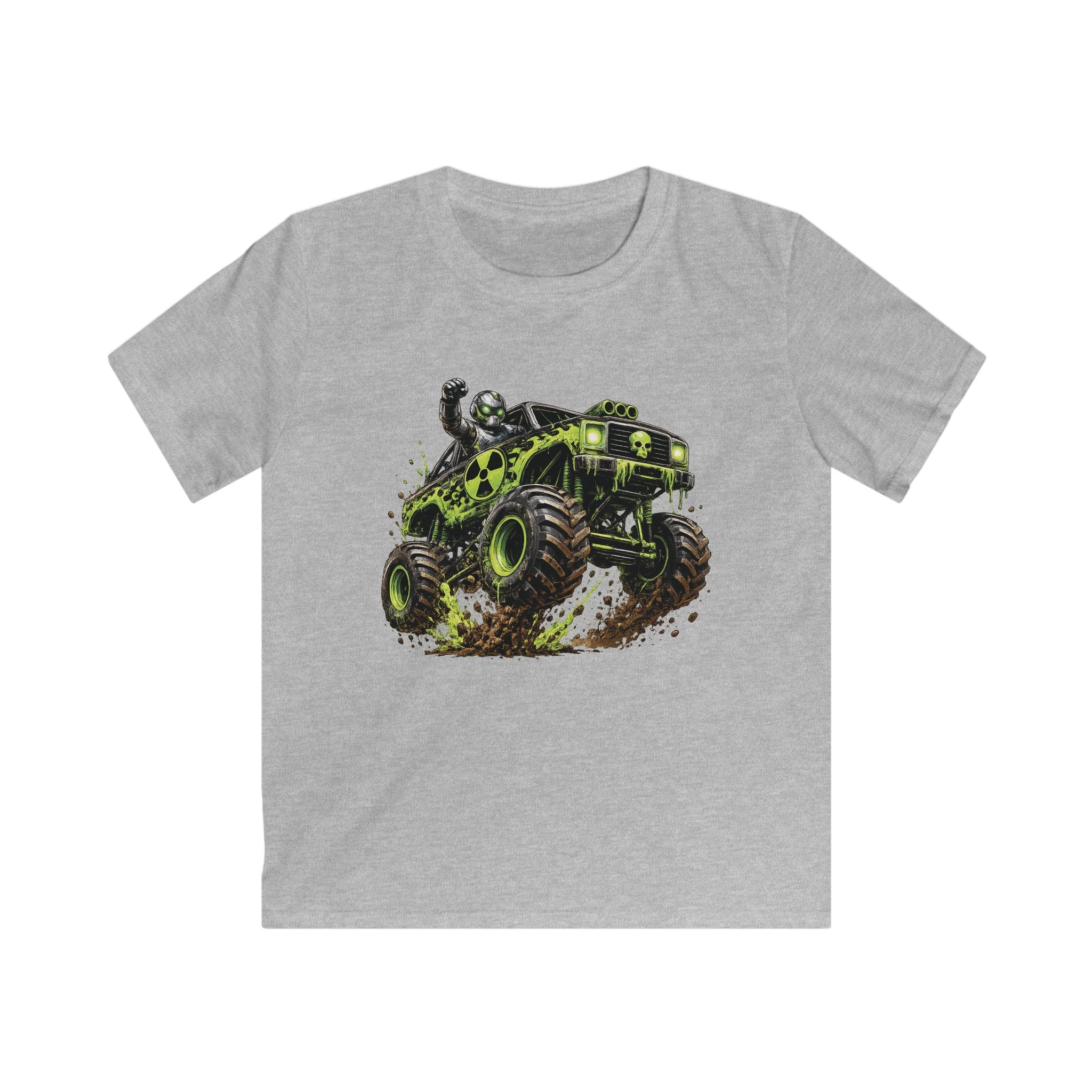 Boys Monster Truck T‑Shirt Green Mud Splash Off‑Road Tee
