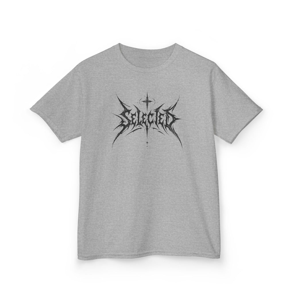 Kids Tee 'Selected' Black Metal Logo Boys and Girls Graphic Tees