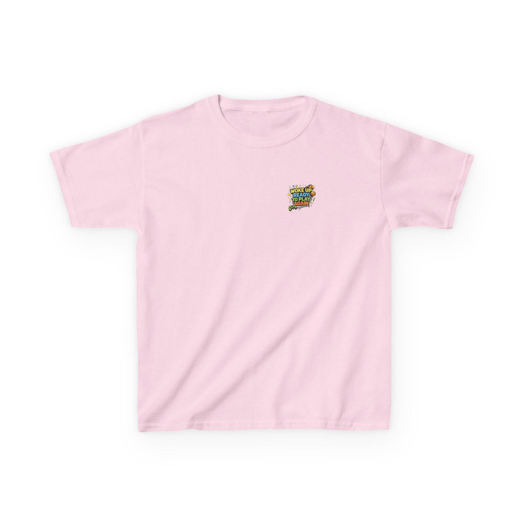 Kids Tee "Woke Up Ready to Play Again" Gamer Girls and Boys Graphic Tees