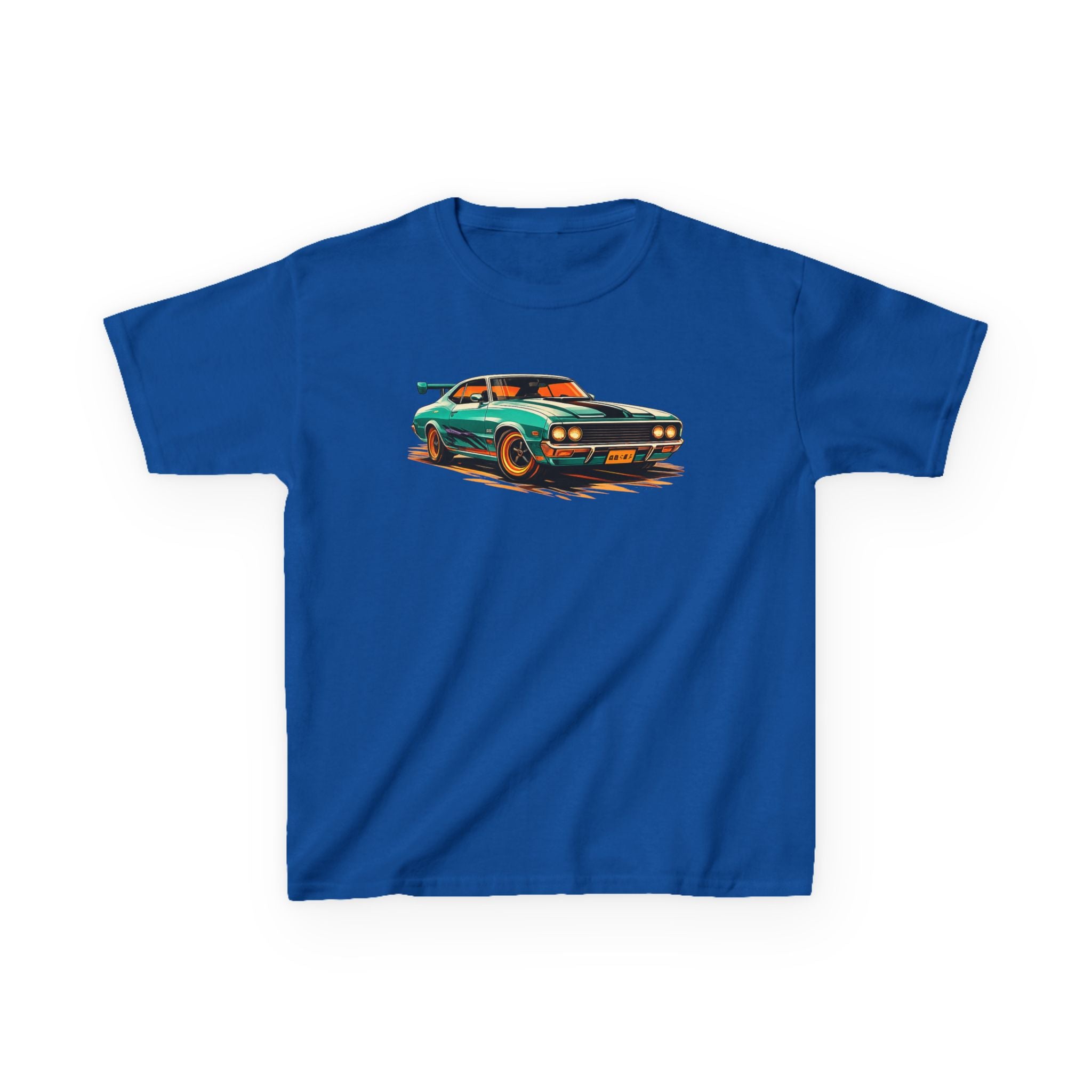 Boys Classic Muscle Car Tee "Retro Green Hotrod Graphic"