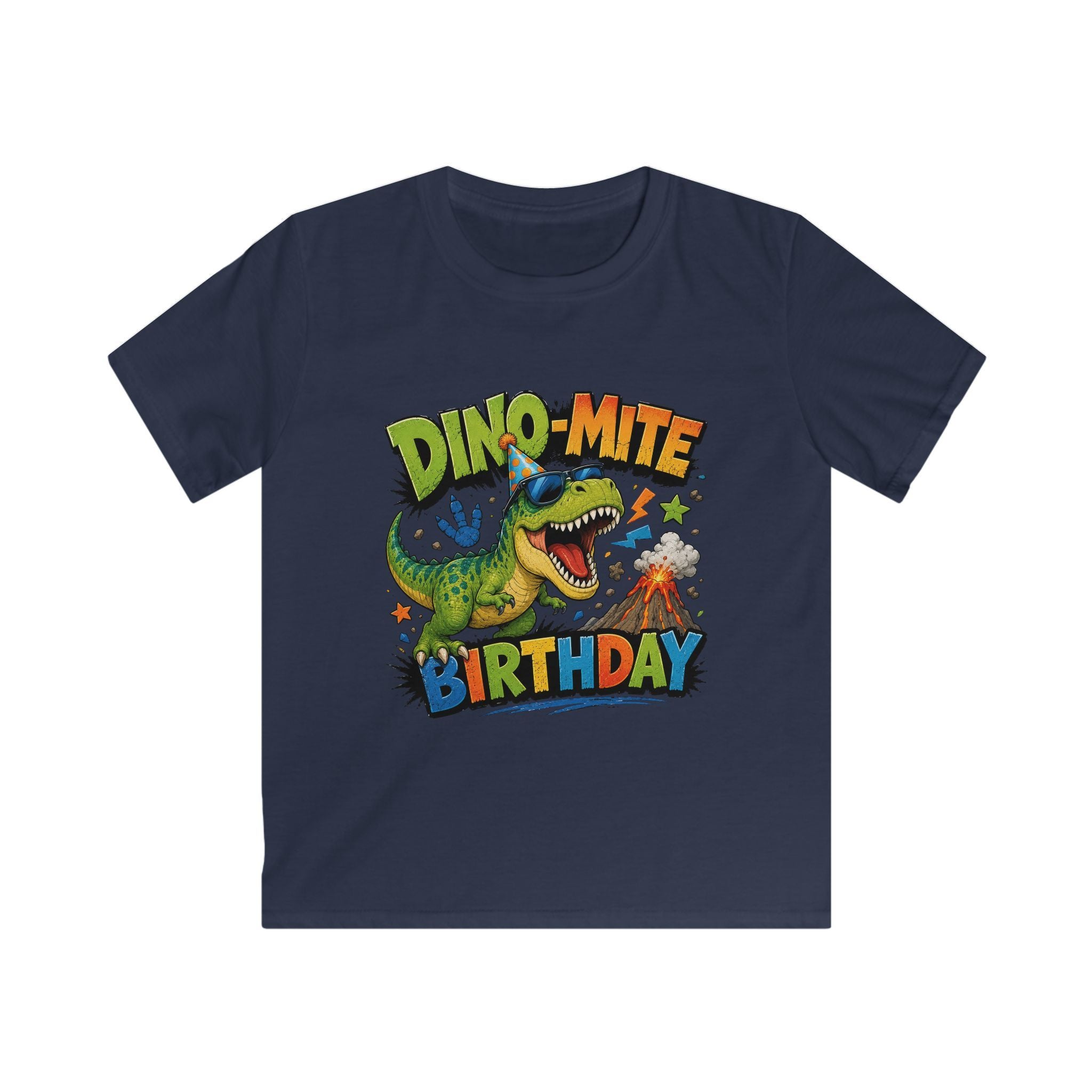 'Dino-Mite Birthday' Colorful Dinosaur Birthday Shirt for Boys & Girls