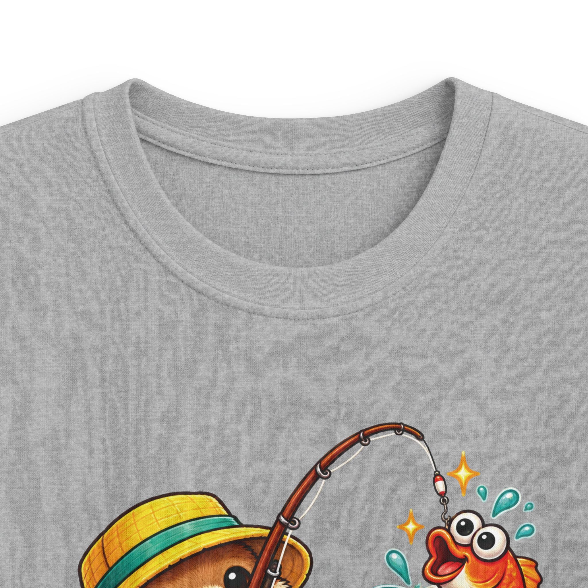 Kids Tee Cute Bear 'Gone Fishing' Graphic Tee for Boys & Girls