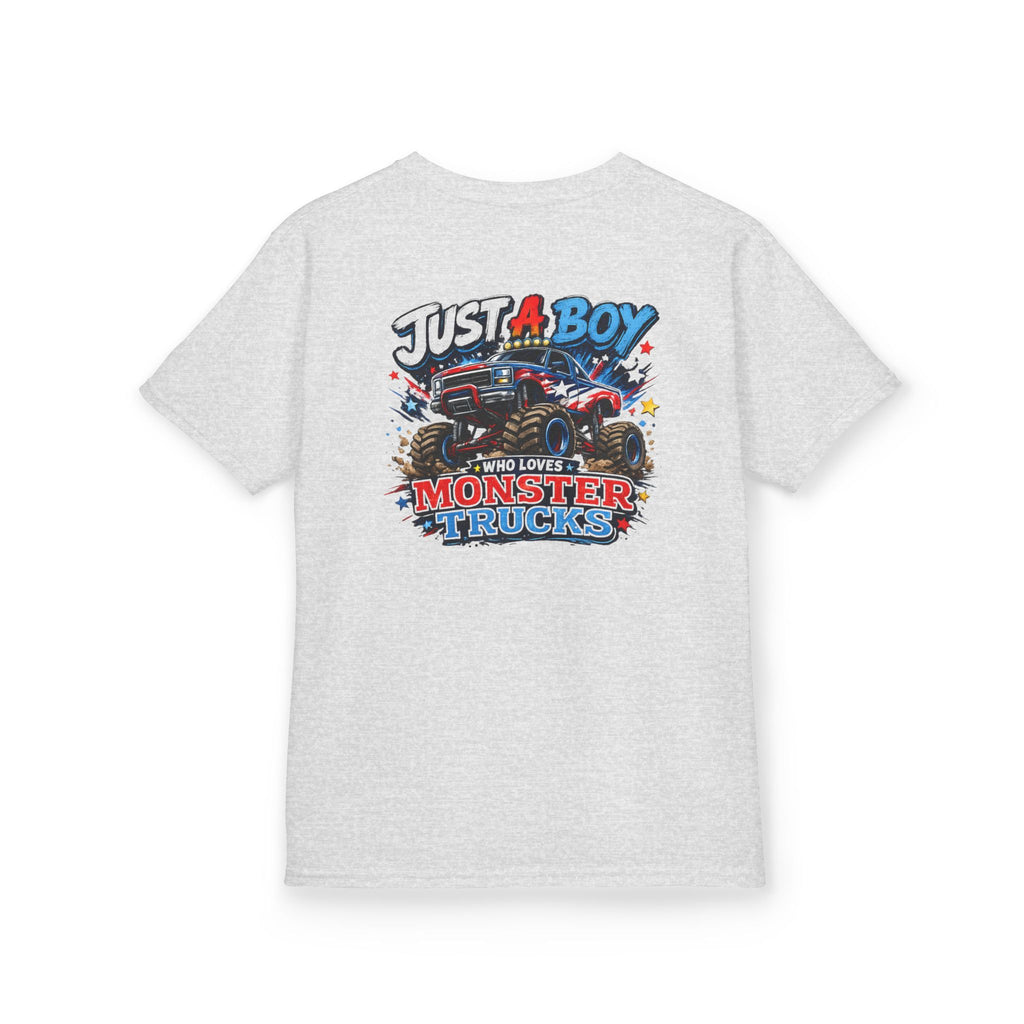 "Just A Boy Who Loves Monster Truck" Graphic kids Birthday T-Shirt Design