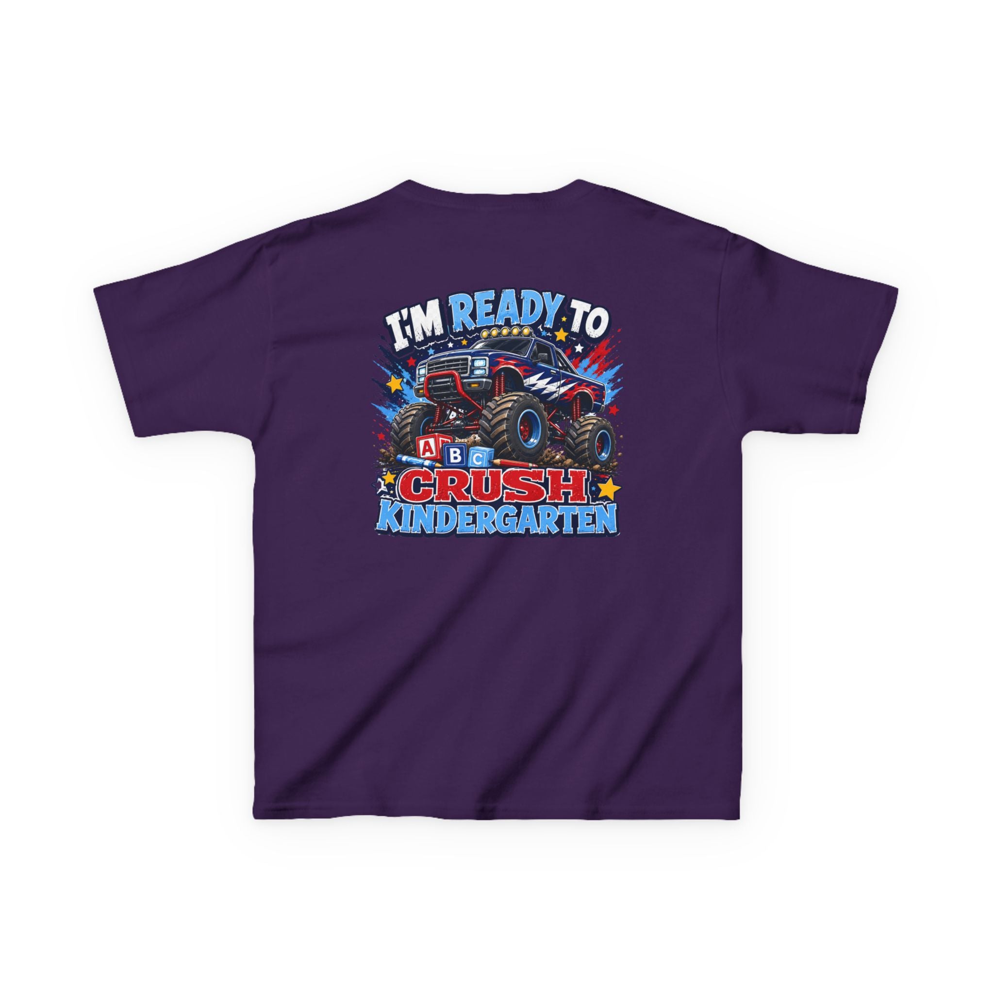 "I'm Ready to Crush Kindergarten" Grade Monster Truck Back to School Kids Graphic T-Shirt