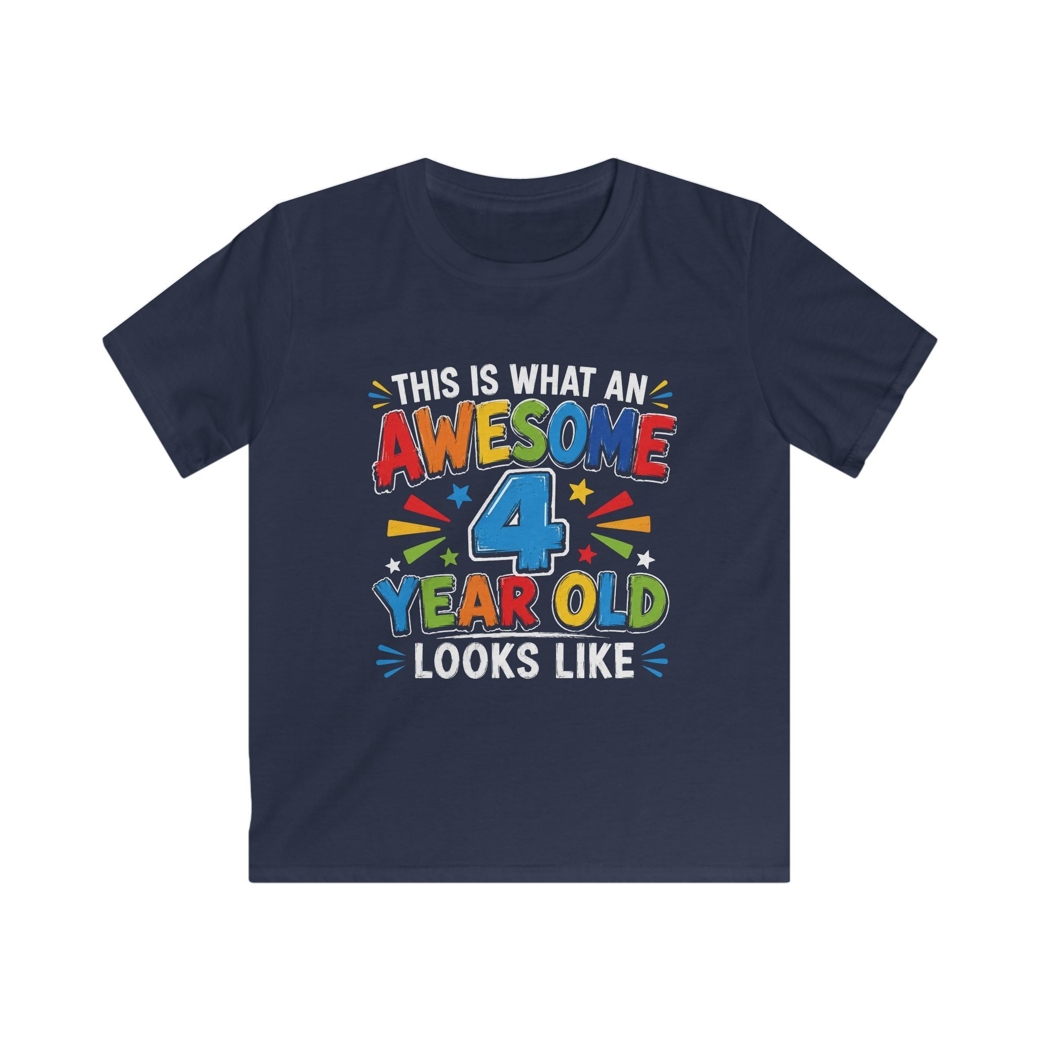 "This Is What An Awesome 4 Year Old Looks Like" Kids Birthday T-Shirt