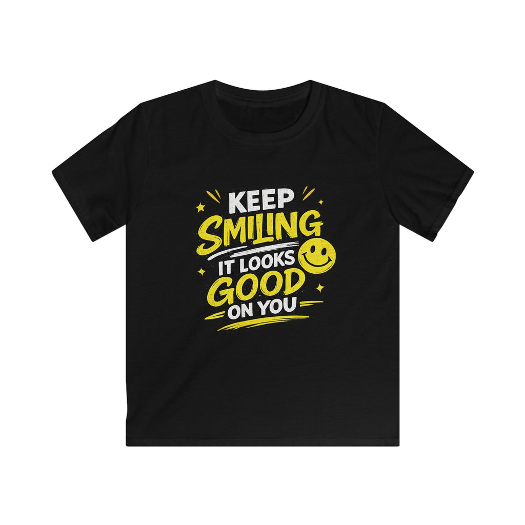 Boys And Girls T-Shirt "Keep Smiling It Looks Good On You" Positive Graphic Tee