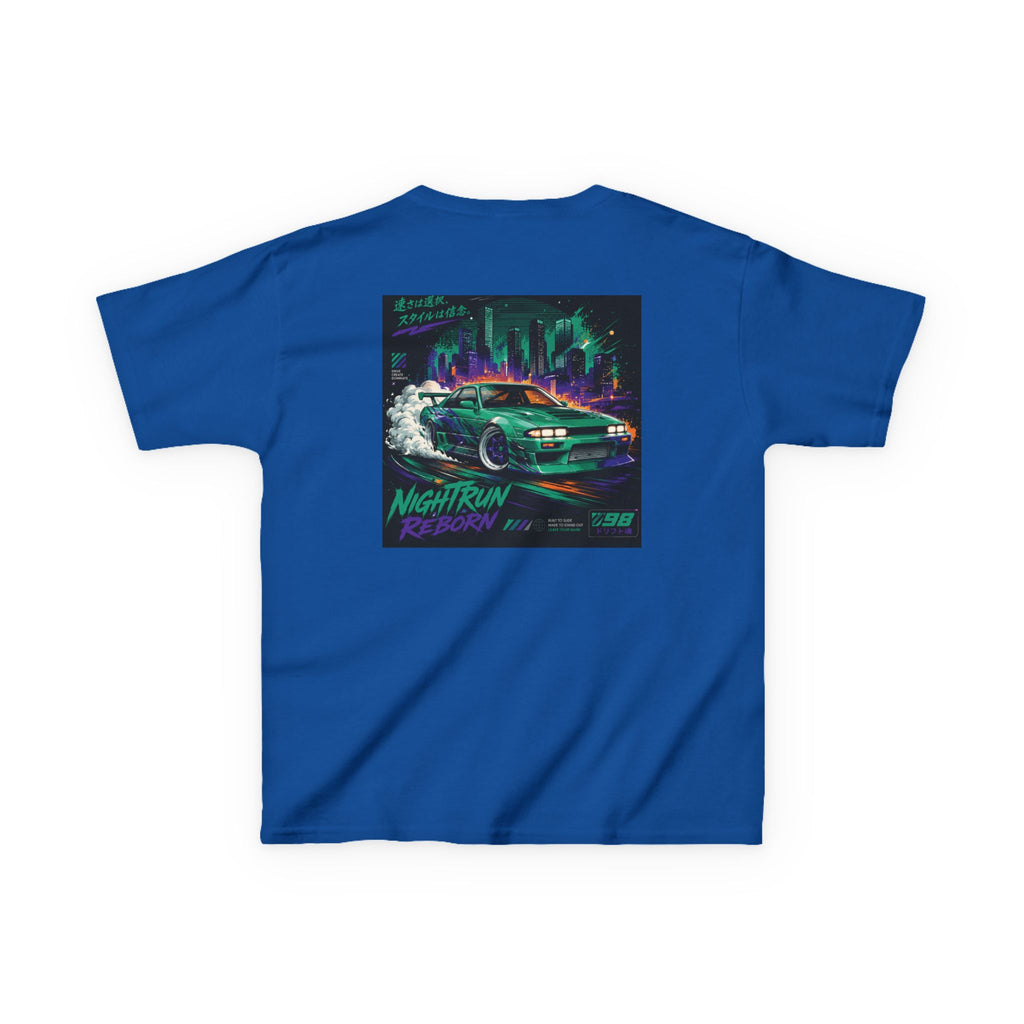 Boys Tee "Retro Nightrun Drift Car" Graphic (Neon City)