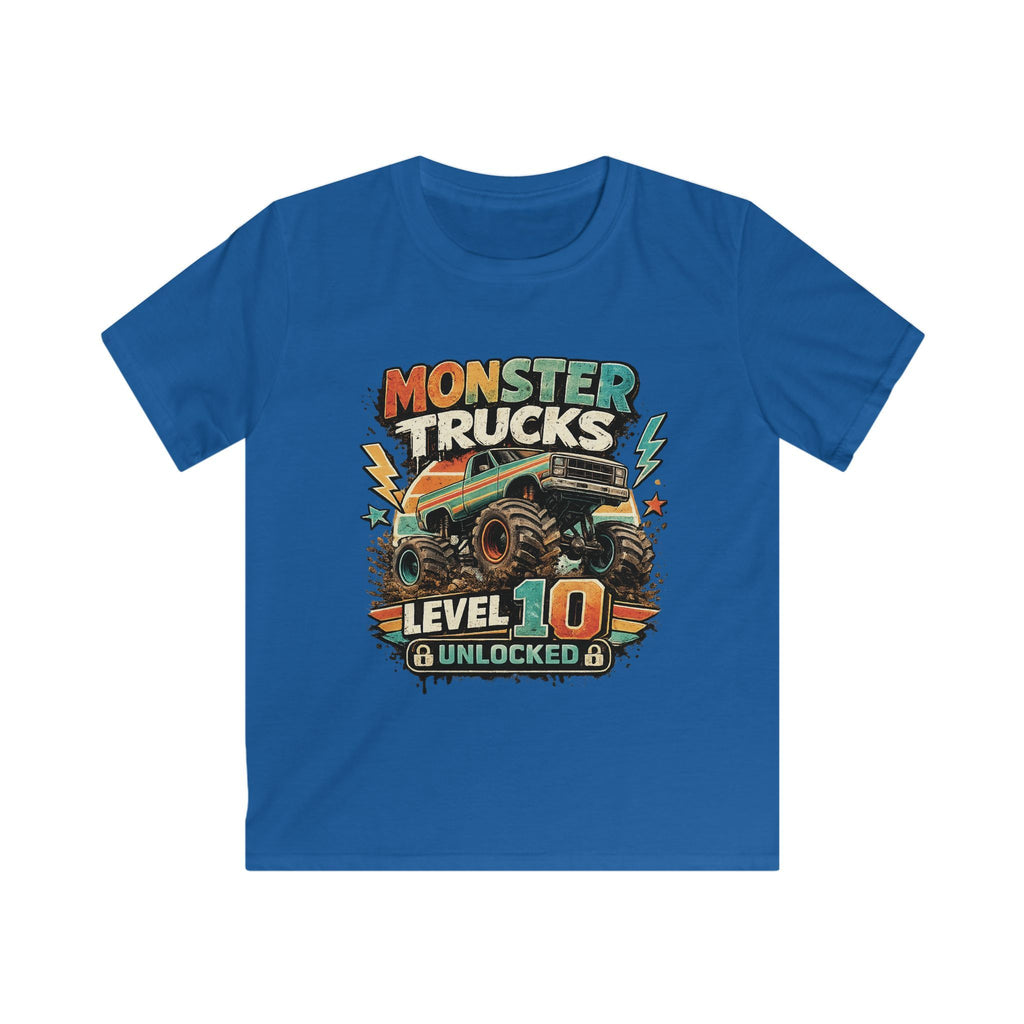 Monster Trucks Level 10 Kids Tee Birthday Adventure Shirt