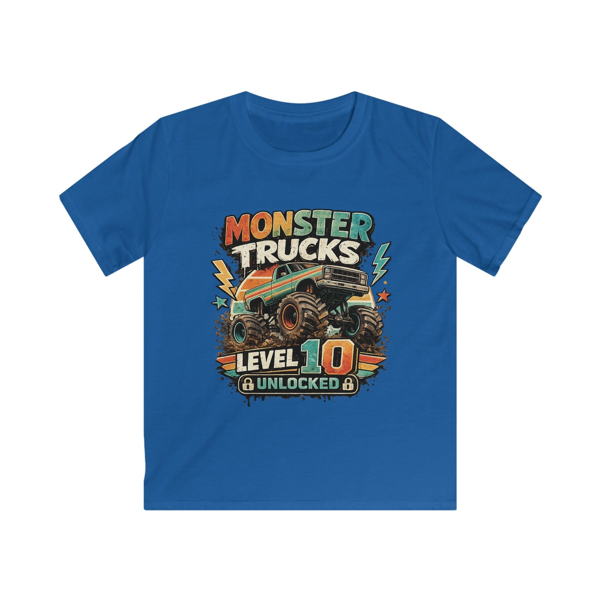 Monster Trucks Level 10 Kids Tee Birthday Adventure Shirt
