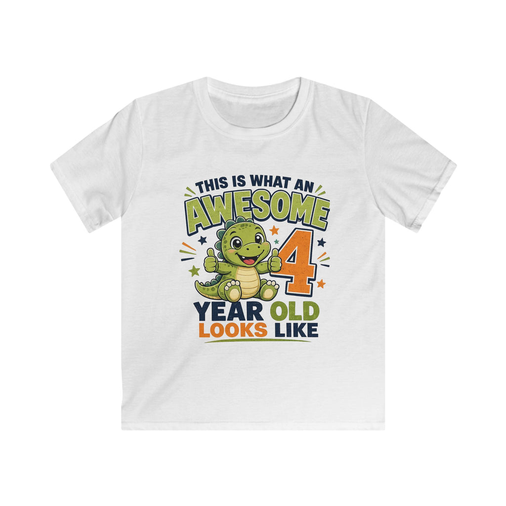 Kids Tee "This Is What An Awesome 4 Year Old Looks Like" Birthday Shirt