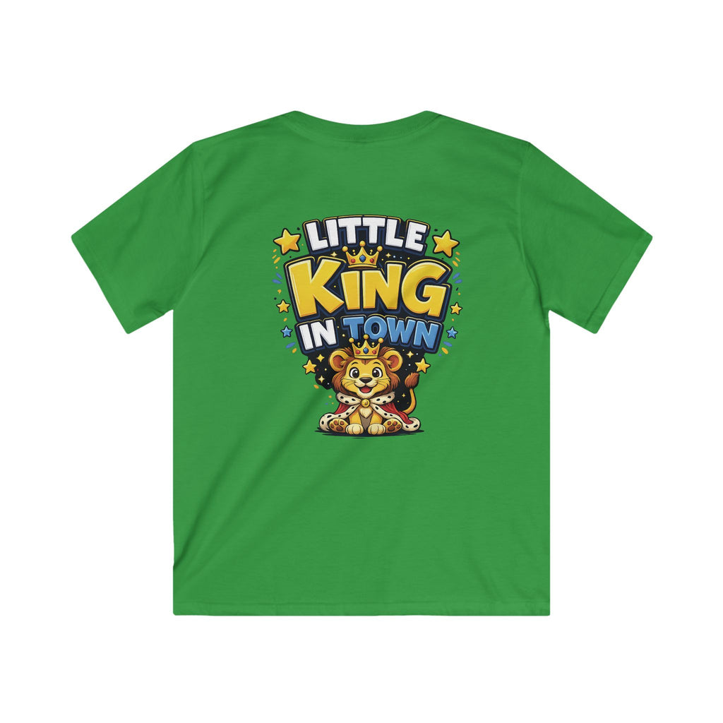 Kids Tee  "Little King in Town" Cute Lion Graphic Shirt for Boys
