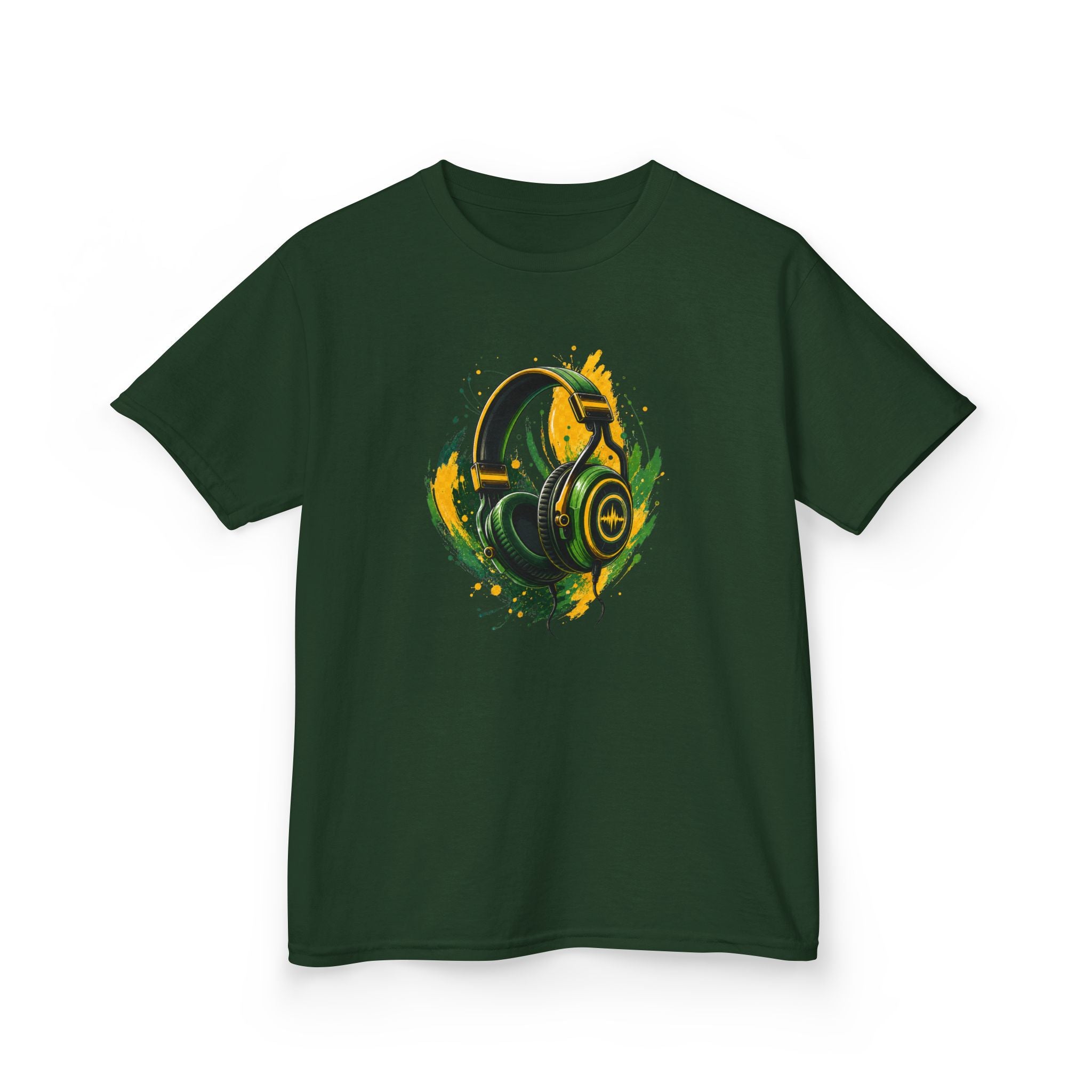 Color Splash Headphones Gamer Tee Design Graphic kids T-Shirt Design