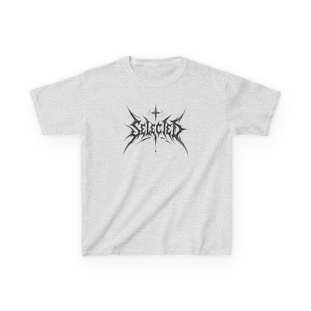 Kids Tee 'Selected' Black Metal Logo Boys and Girls Graphic Tees