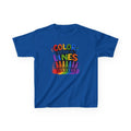 Kids "Color Outside the Lines" Graphic T-Shirt Rainbow Crayon Art Tee