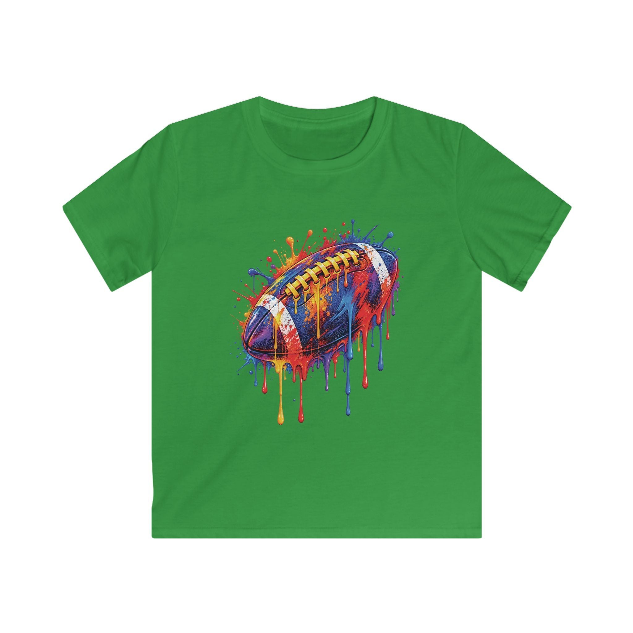 Kids T-Shirt Colorful Drip Football Sports Graphic Tee