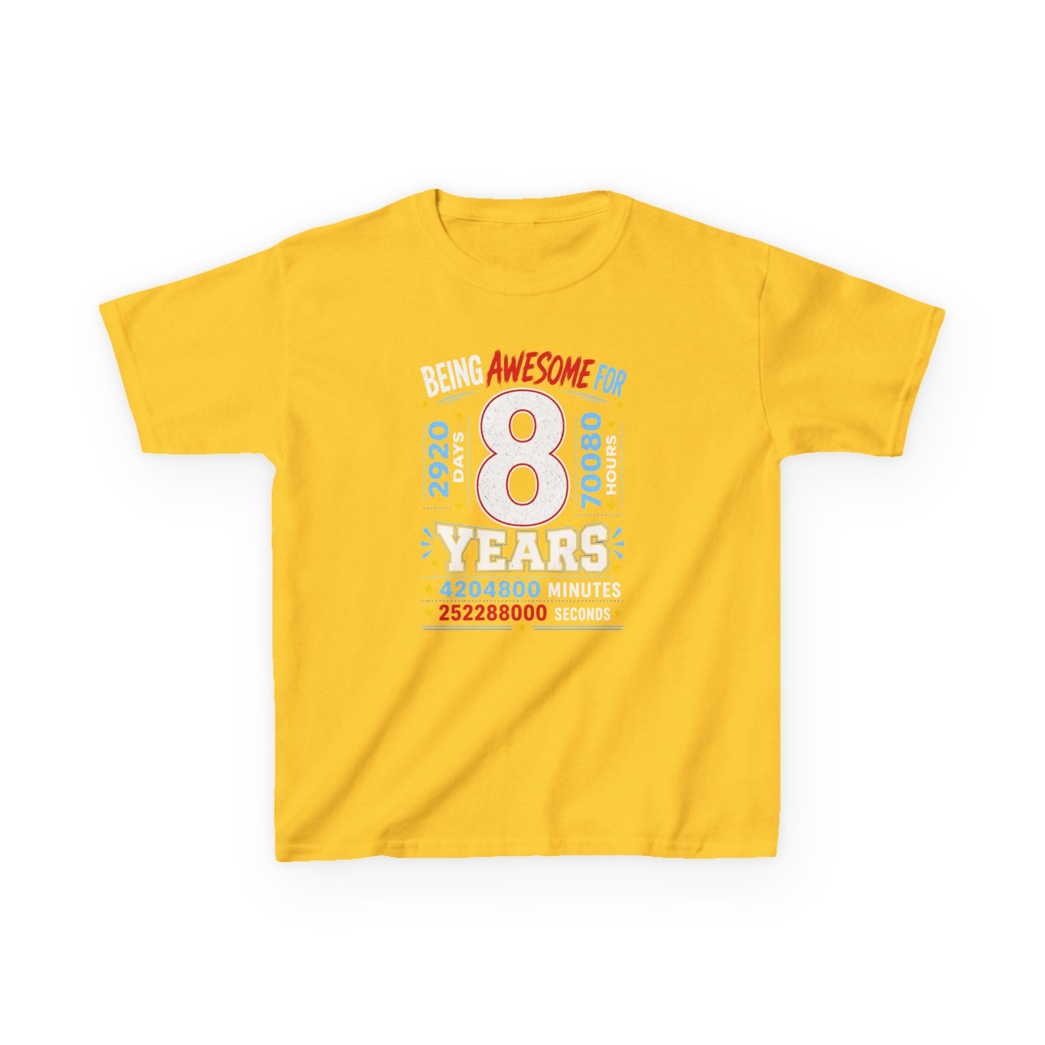 " Being Awesome For 8 Years" Graphic kids Birthday T-Shirt Design