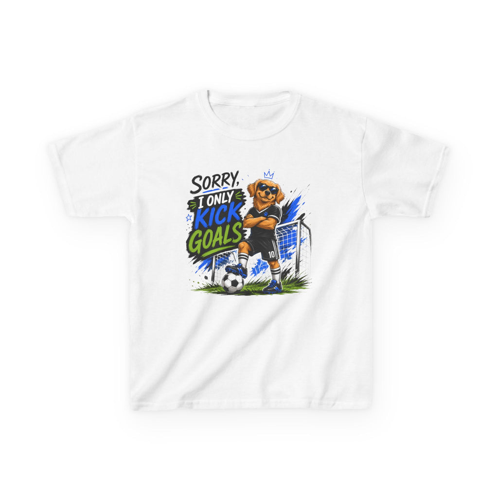 Sorry, I Only Kick Goals Soccer T-Shirt | Funny Soccer Player Graphic Tee | Youth Soccer Shirt | Soccer Lover Gift | Sports Quote Apparel