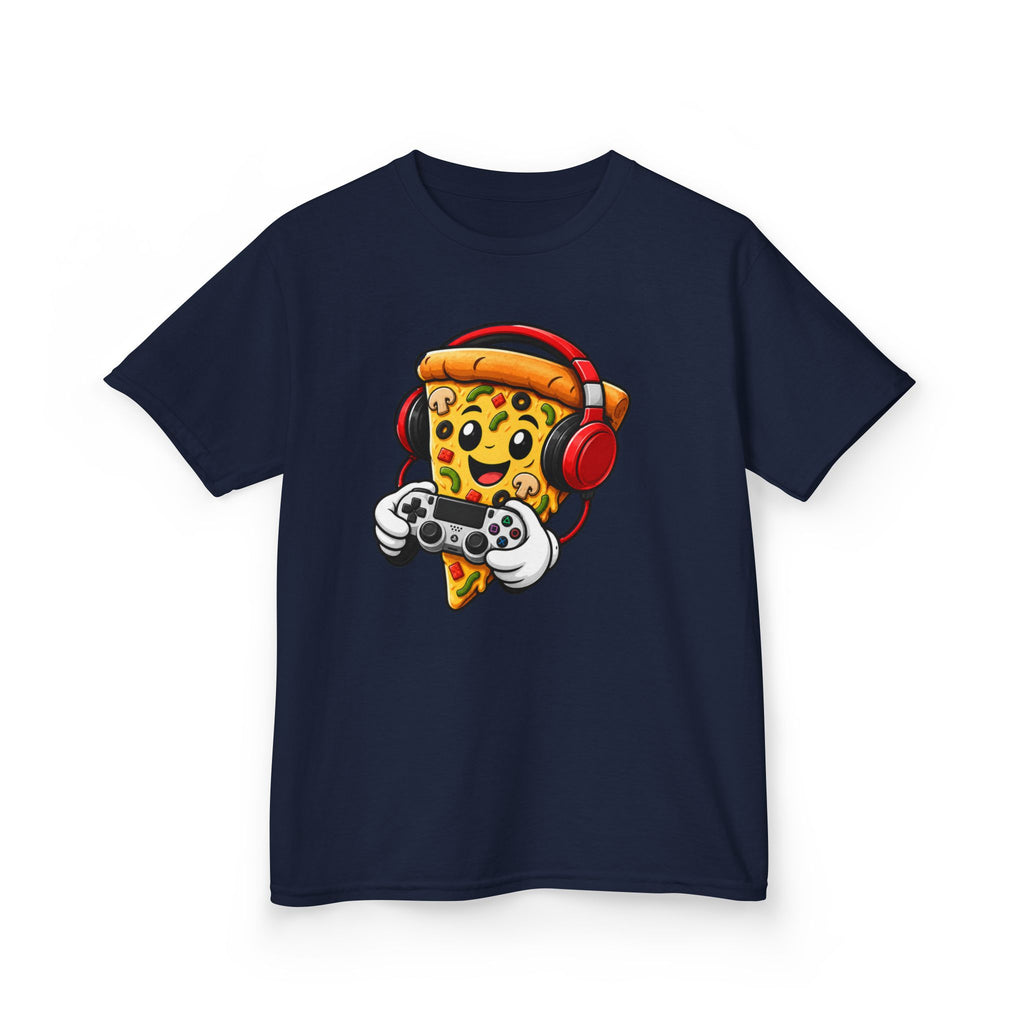 "Pizza Powered" Graphic kids Gamer T-Shirt Design