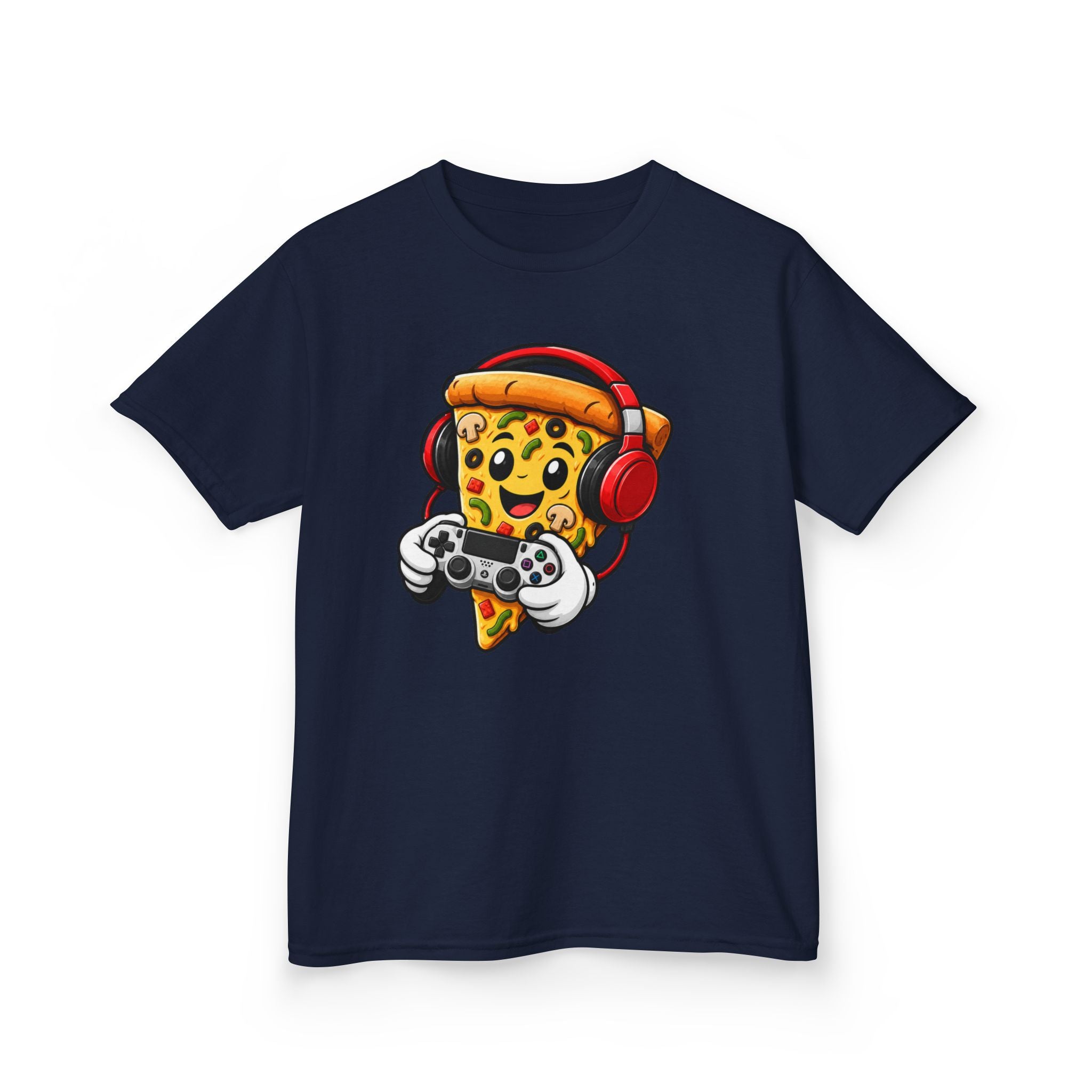 "Pizza Powered" Graphic kids Gamer T-Shirt Design