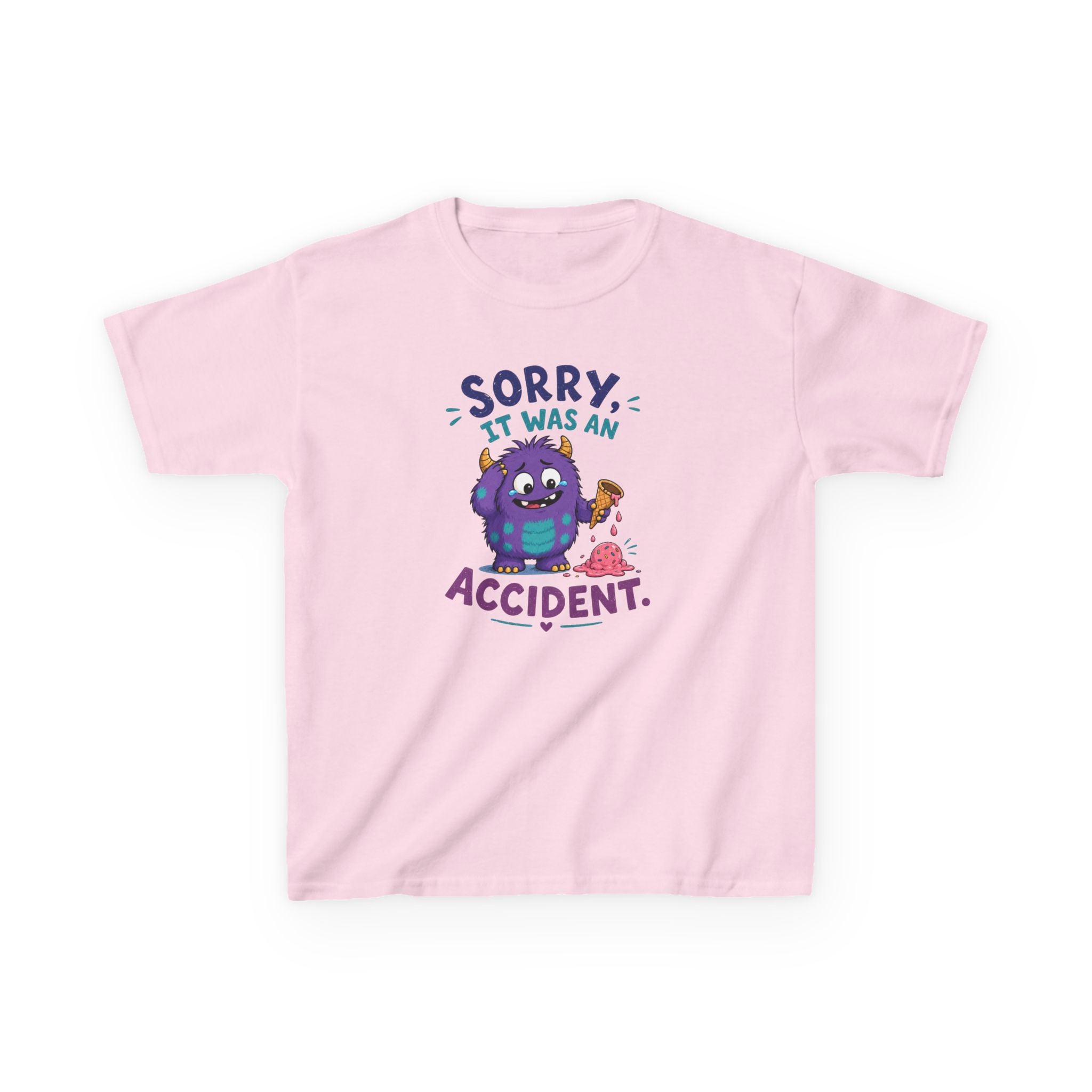 Kids Tee Cute Monster "Sorry, It Was An Accident" Funny Kids Shirt