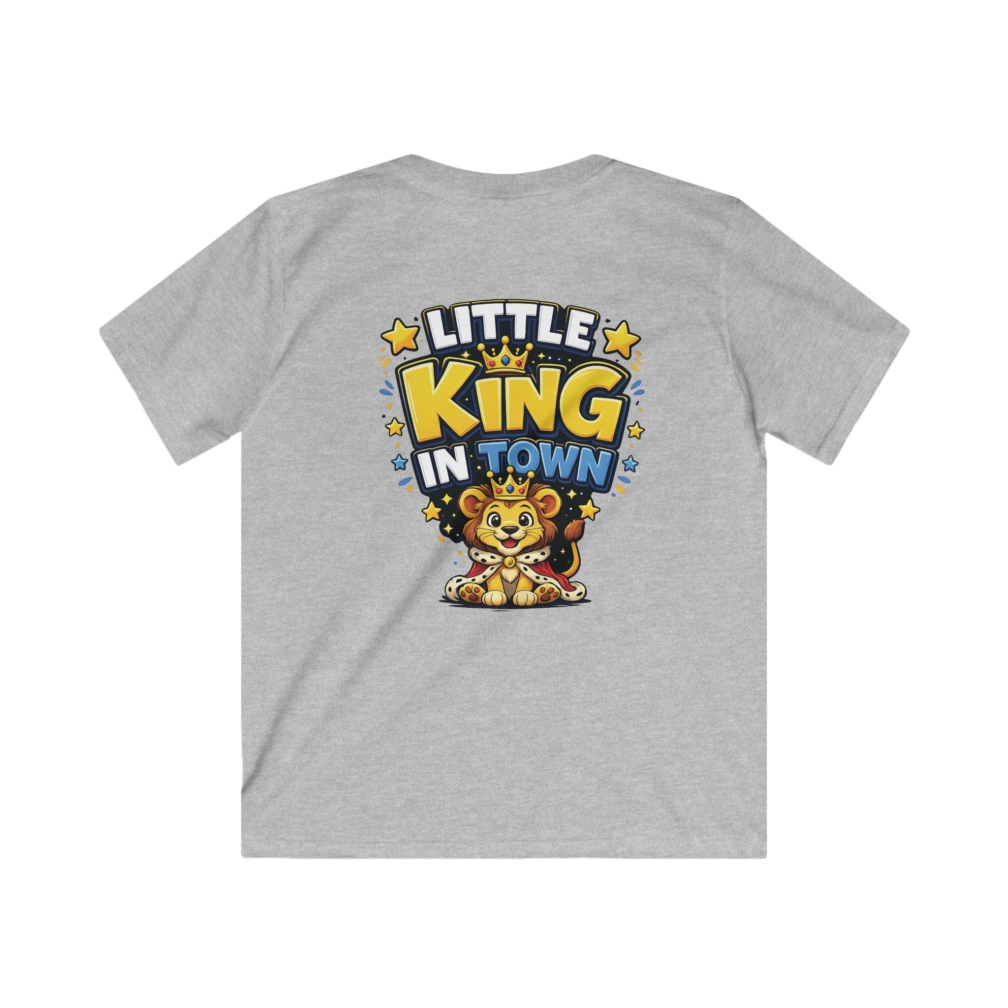 Kids Tee  "Little King in Town" Cute Lion Graphic Shirt for Boys