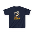 Kids Tee Cute Penguin "Oops... Again!" Funny Graphic T-Shirt