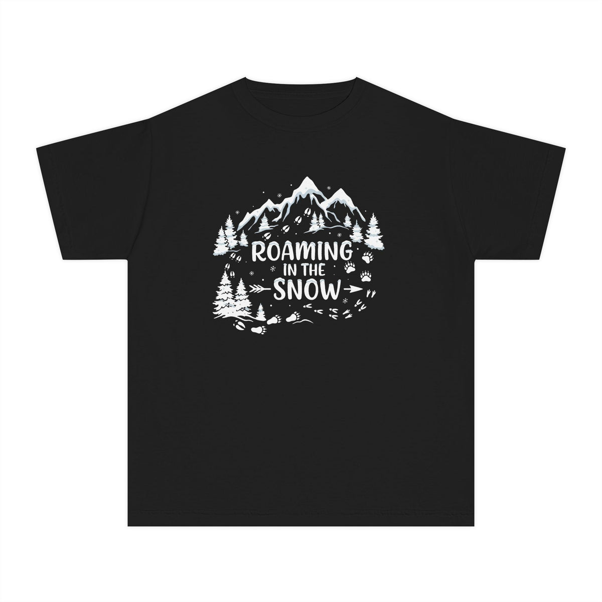 Roaming in the Snow Kids Shirt, Winter Mountain Youth Tee