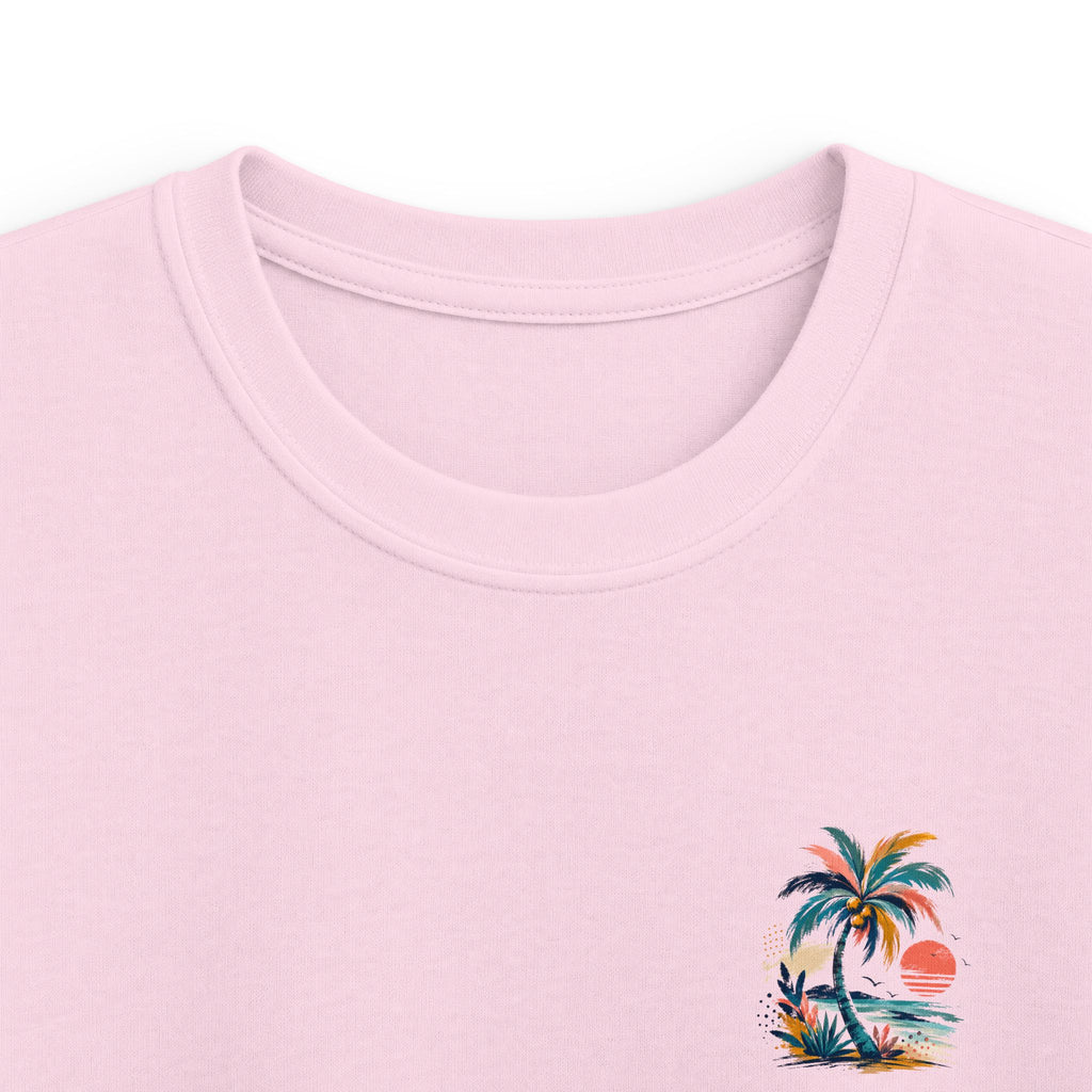 Kids Palm Beach T-Shirt Tropical Sunset Beach Tee for Children