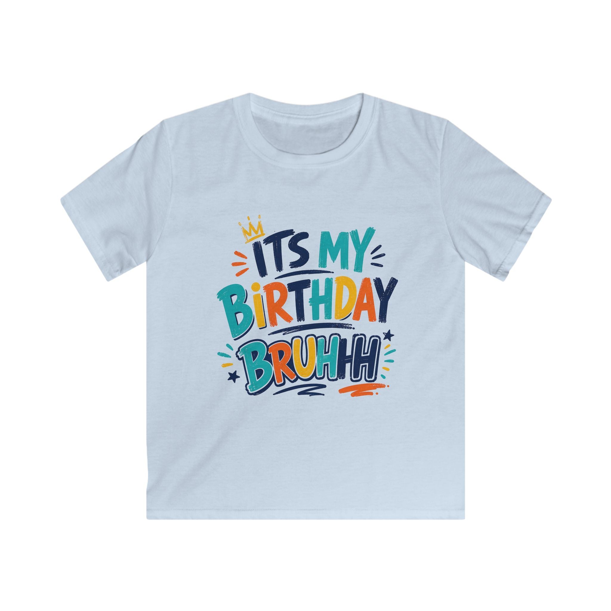 Kids Tee — "It's My Birthday Bruhhh" Colorful Birthday Shirt