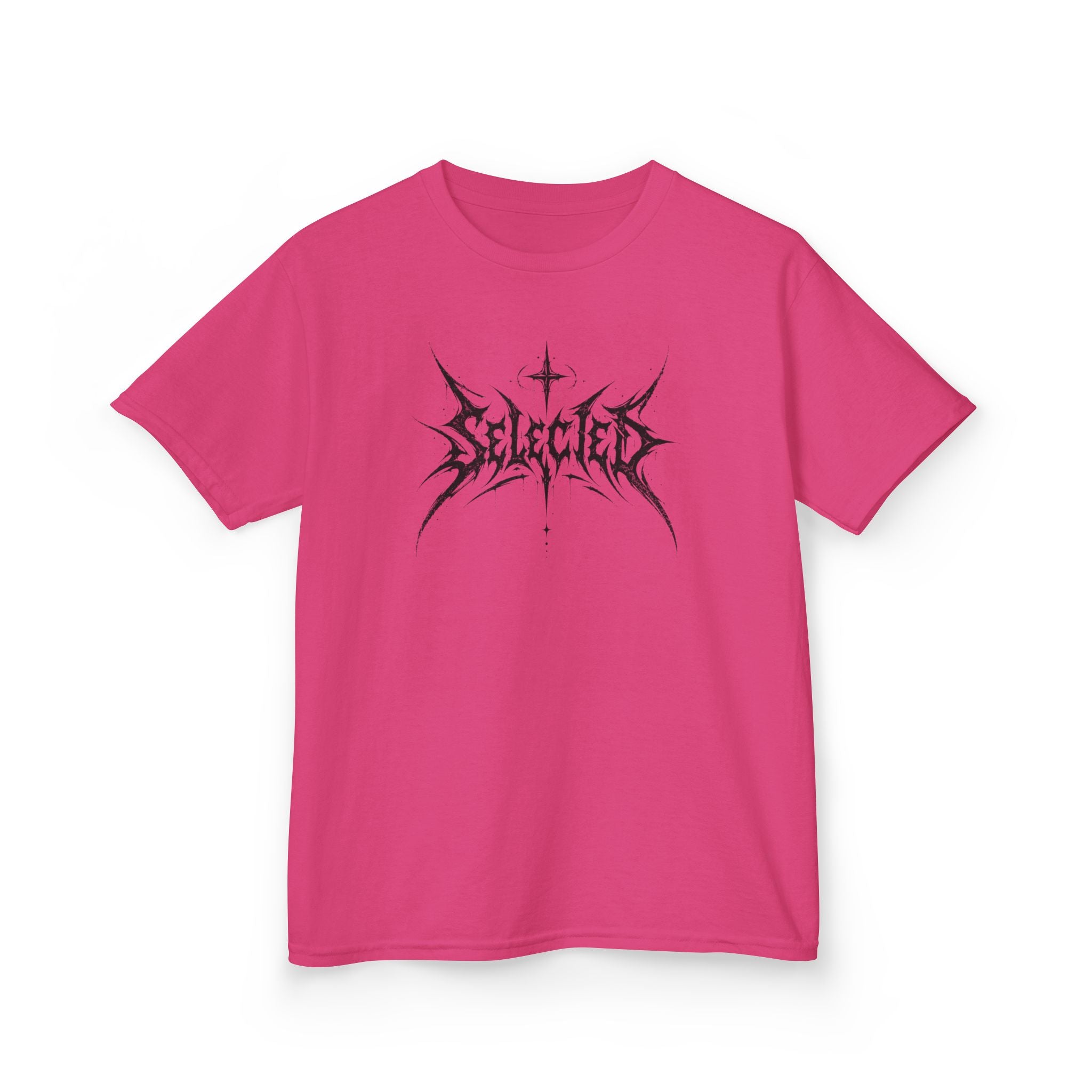 Kids Tee 'Selected' Black Metal Logo Boys and Girls Graphic Tees