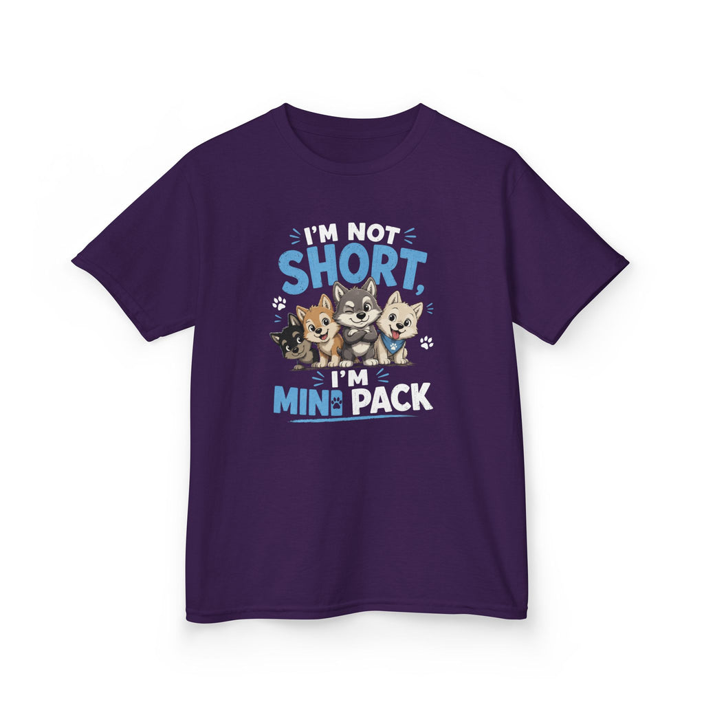 Kids Tee "I'm Not Short, I'm Mini Pack" Cute Husky Puppy Shirt